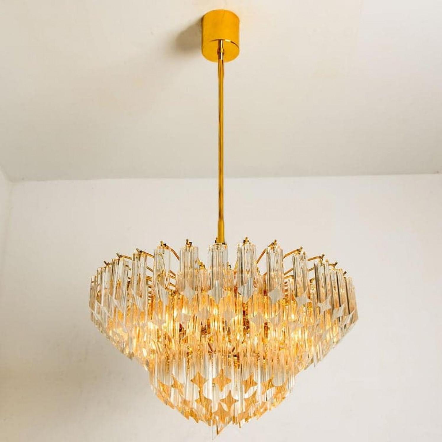 Other Large Elegant Six-Tier Cristal Venini Chandelier, 1960 For Sale