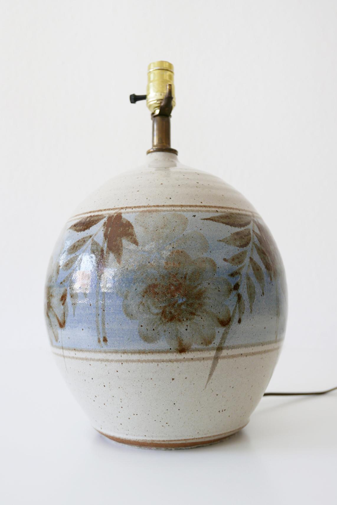 Large & Elegant Stoneware Table Lamp by California Ceramic Company, 1970s, USA 2