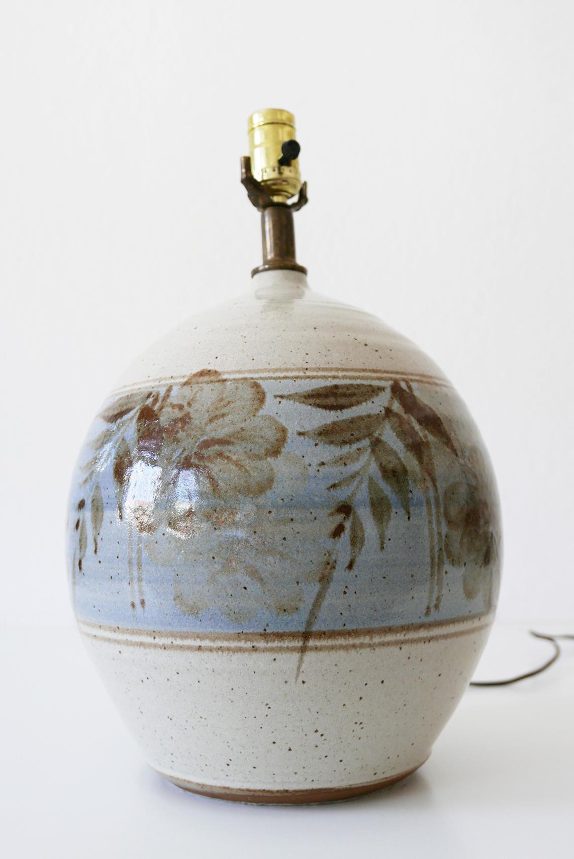 Large & Elegant Stoneware Table Lamp by California Ceramic Company, 1970s, USA 3