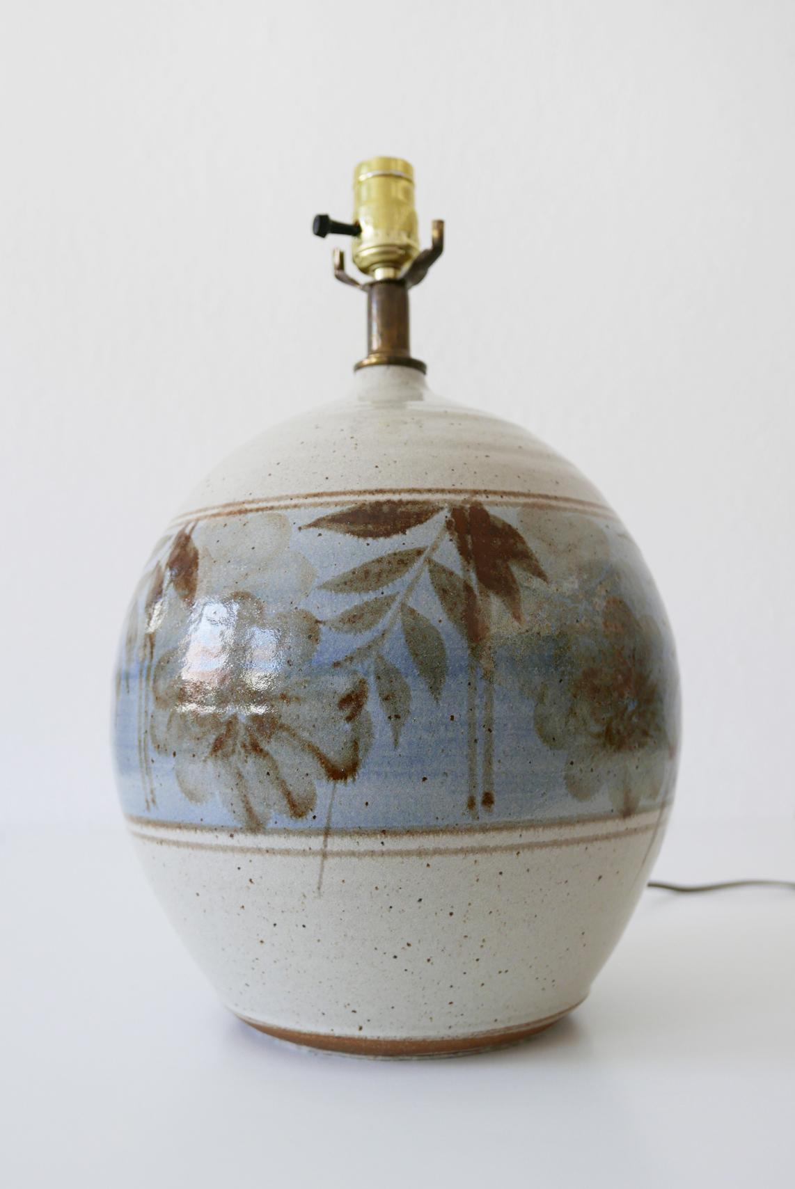Large & Elegant Stoneware Table Lamp by California Ceramic Company, 1970s, USA 4