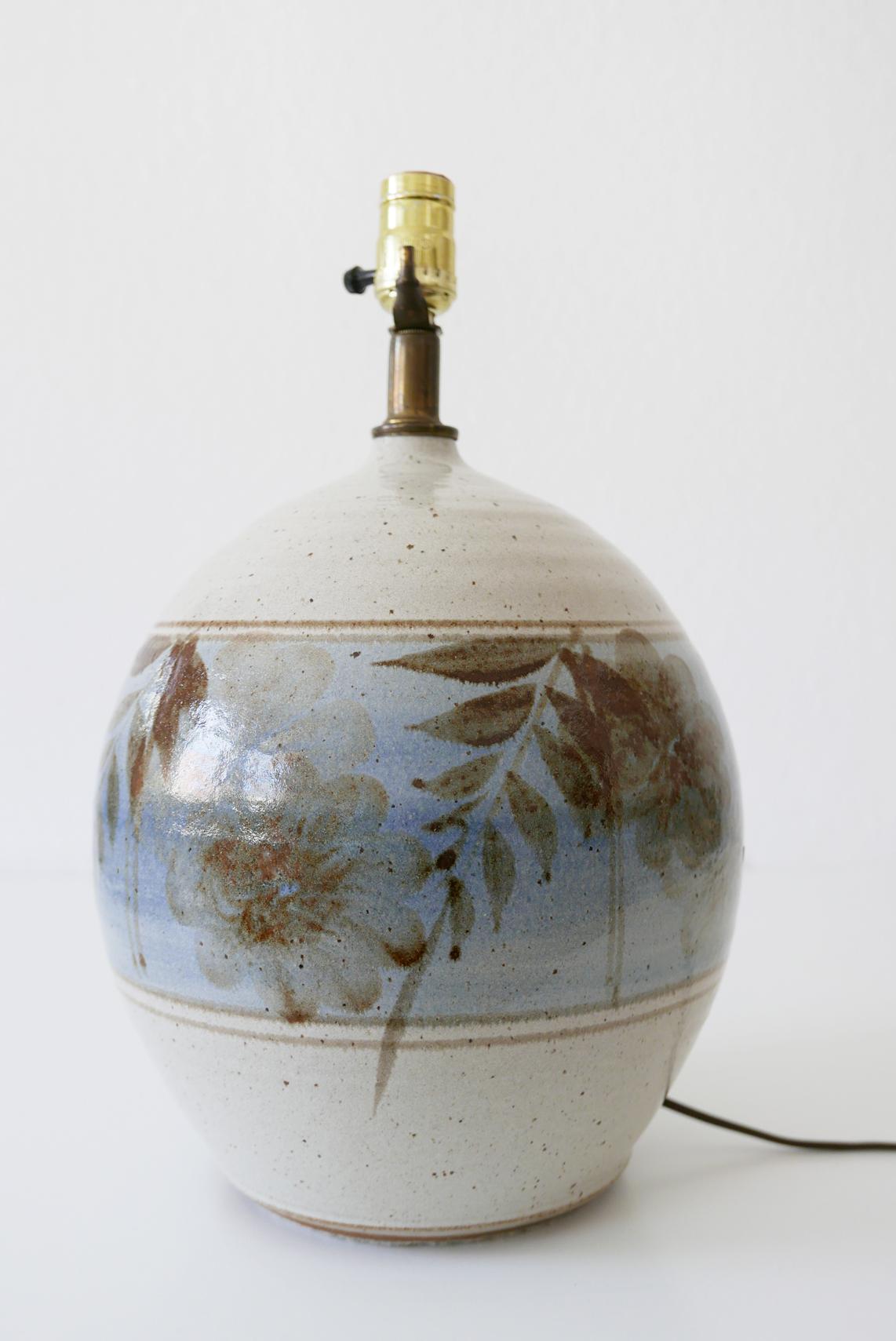 Mid-Century Modern Large & Elegant Stoneware Table Lamp by California Ceramic Company, 1970s, USA