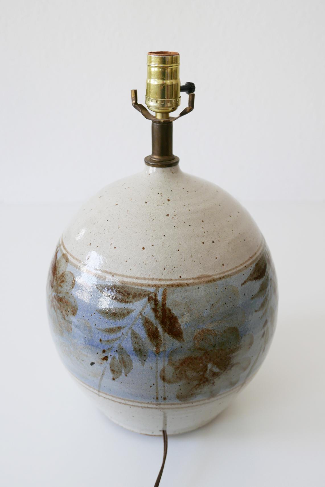 Late 20th Century Large & Elegant Stoneware Table Lamp by California Ceramic Company, 1970s, USA