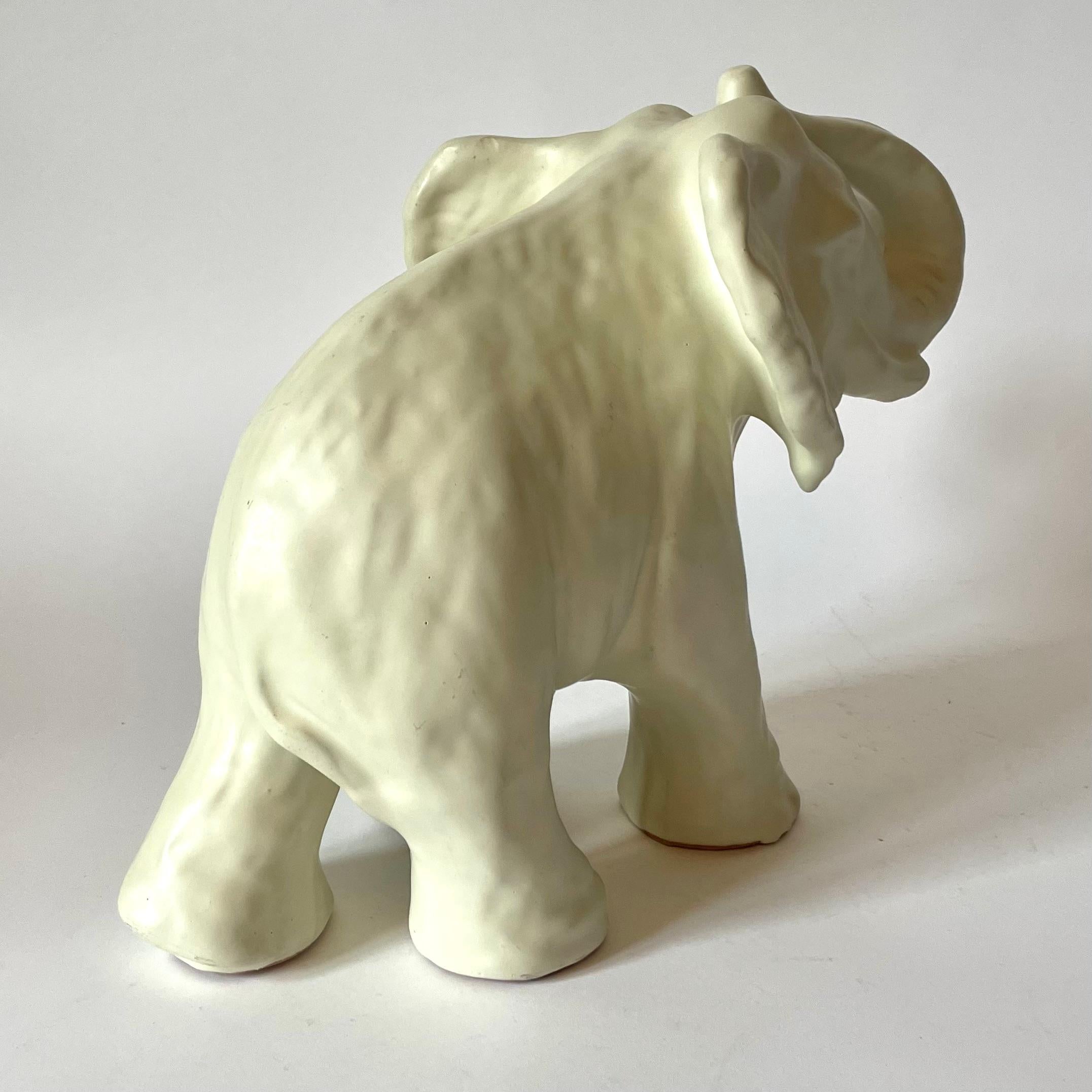 Vernissé Large Elephant by Vicke Lindstrand for Upsala-Ekeby, Sweden, 1940s en vente