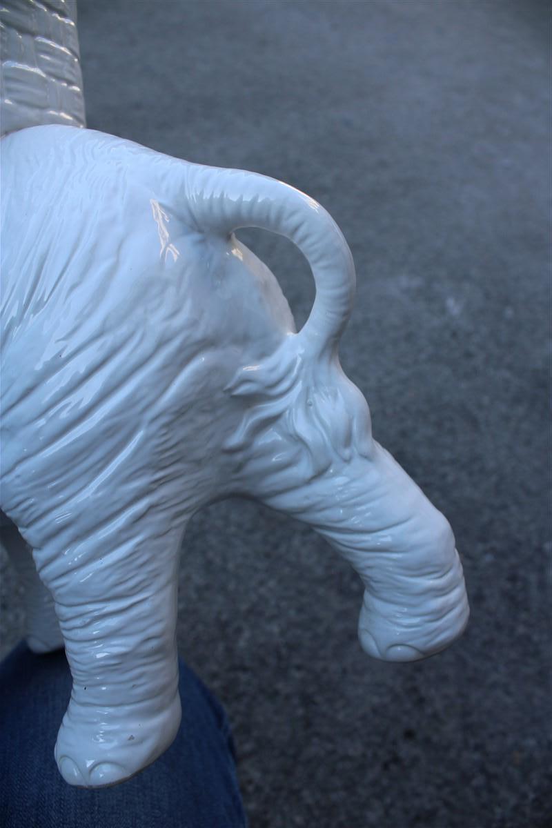 Large Elephant Sculpture in White Ceramic 1960 Vivai Del Sud Italy  For Sale 5