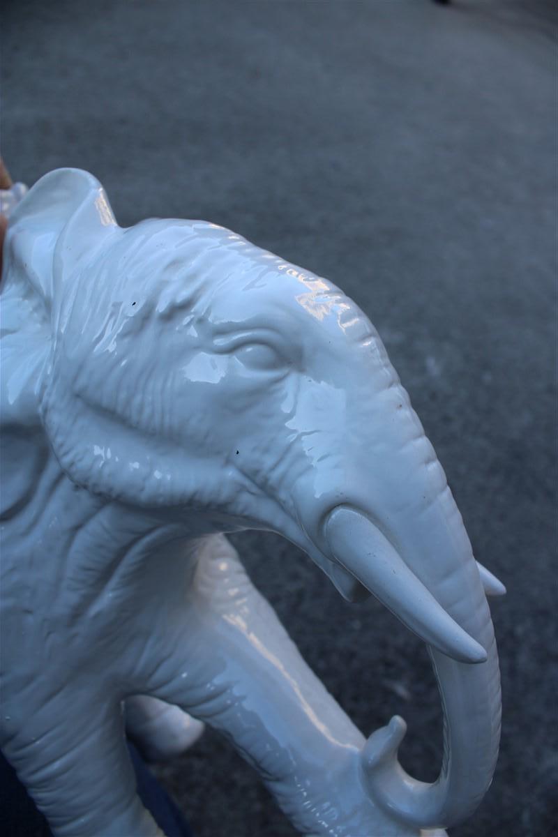 Grande sculpture d'éléphant en céramique blanche Vivai Del Sud Italie, 1960  en vente 1