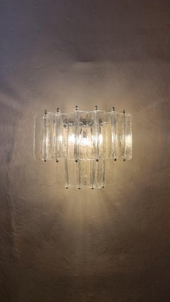 Large Elica wall sconce designed by Toni Zuccheri for Venini 1965