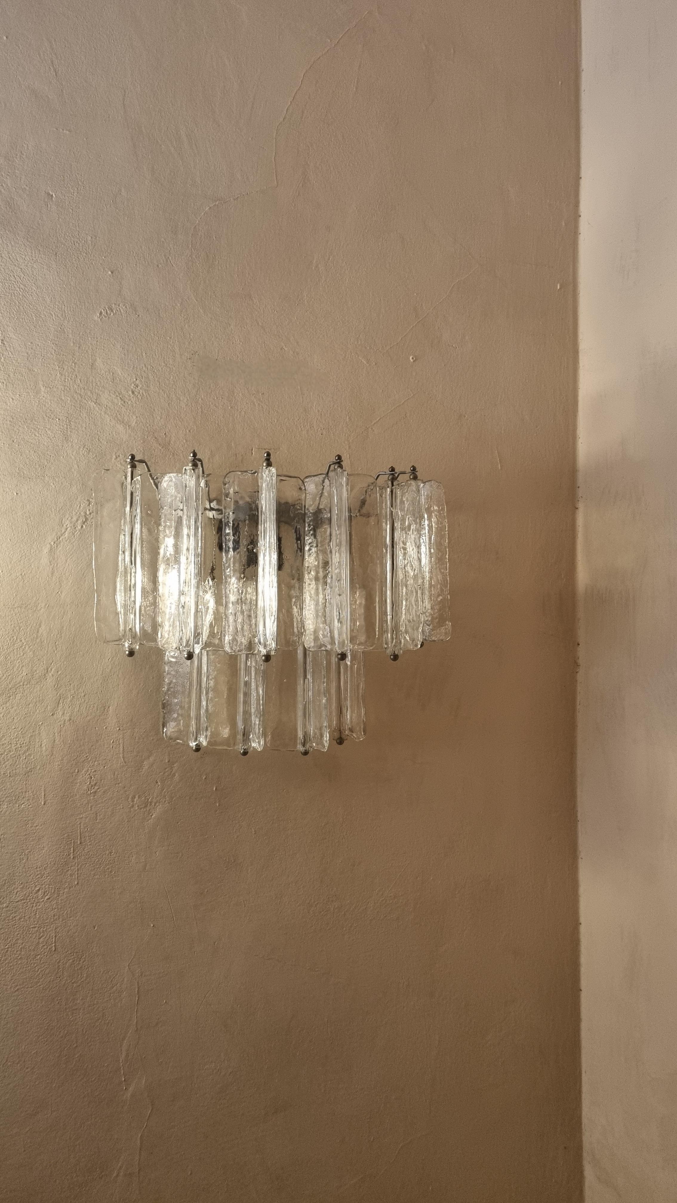 Large Elica wall sconce designed by Toni Zuccheri for Venini 1965 In condizioni buone in vendita a Arezzo, Italy