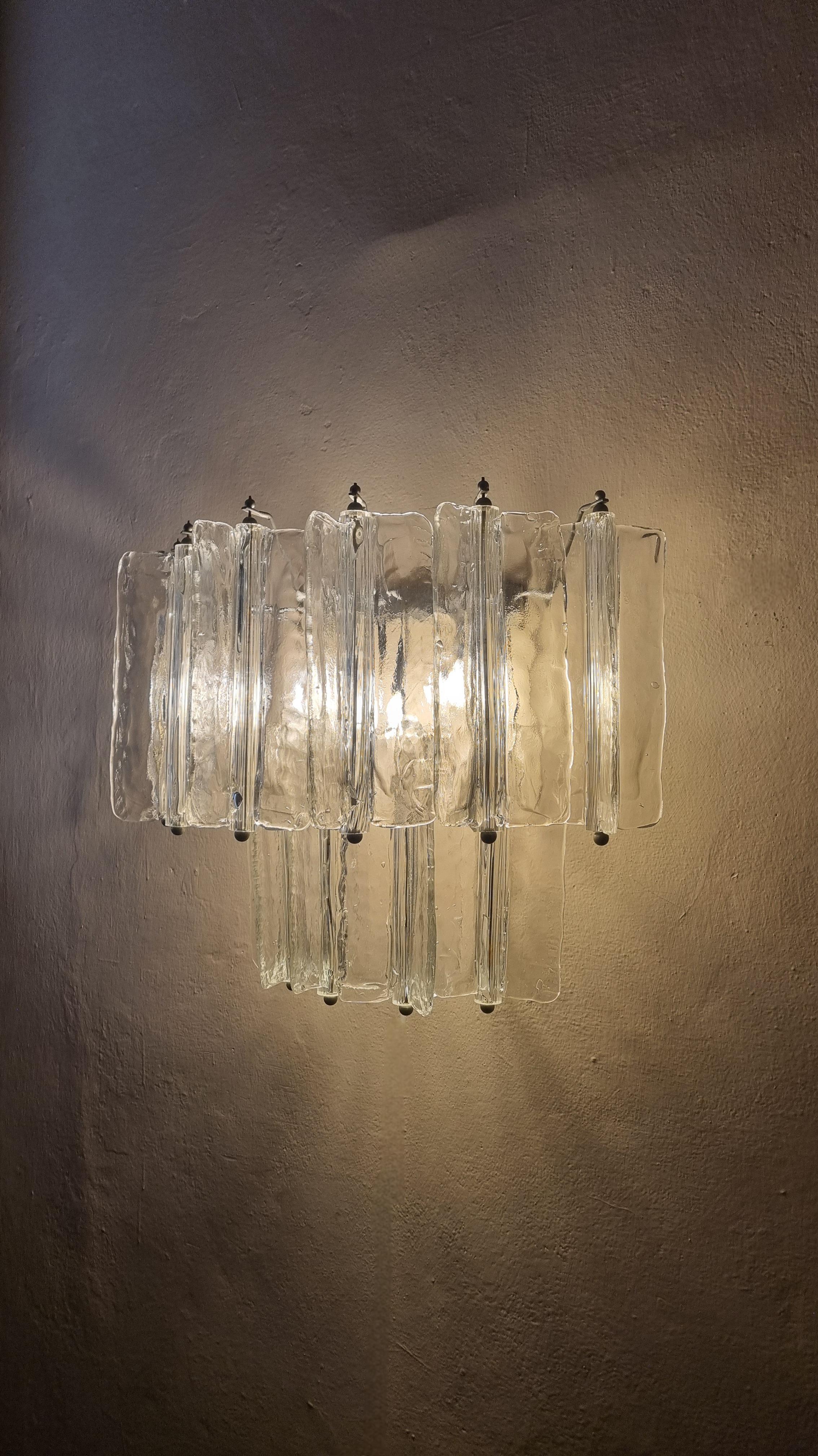 Mid-20th Century Large Elica wall sconce designed by Toni Zuccheri for Venini 1965 in vendita