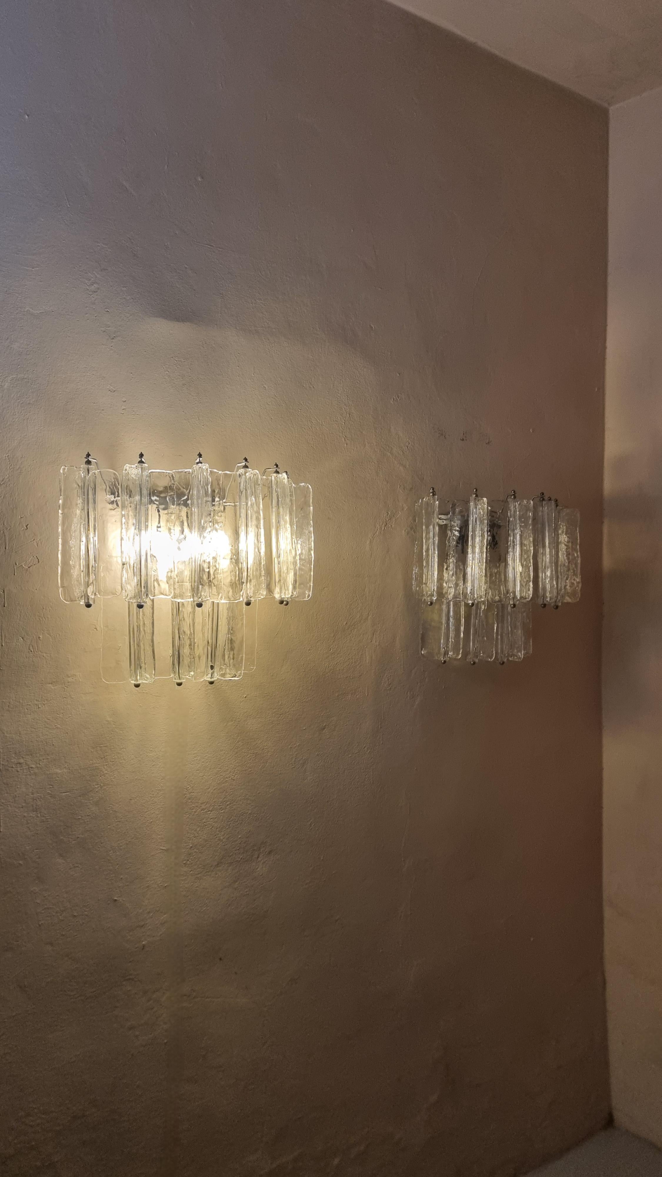 Large Elica wall sconces designed by Toni Zuccheri for Venini 1965 For Sale 5