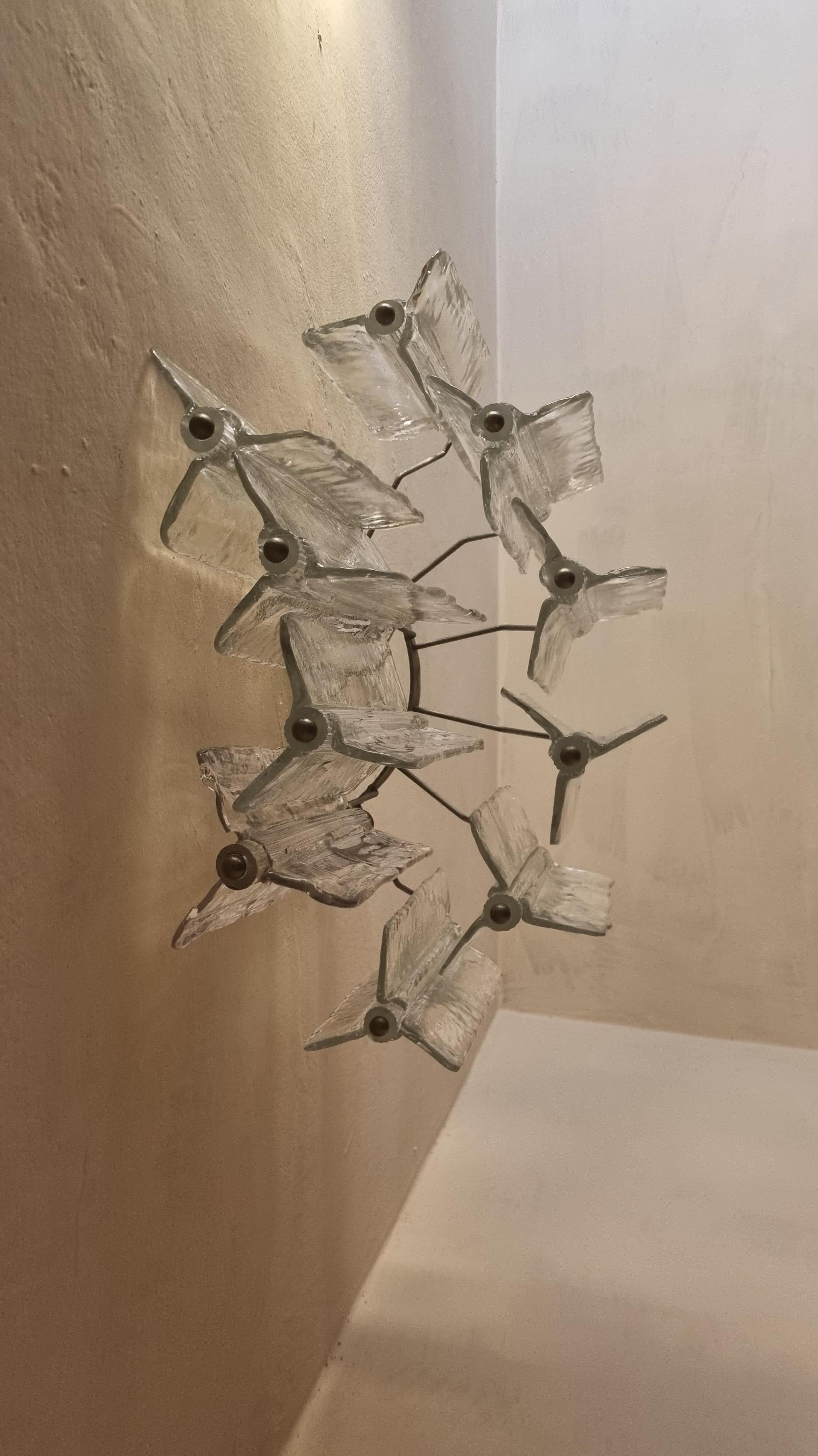 Large Elica wall sconces designed by Toni Zuccheri for Venini 1965 For Sale 8