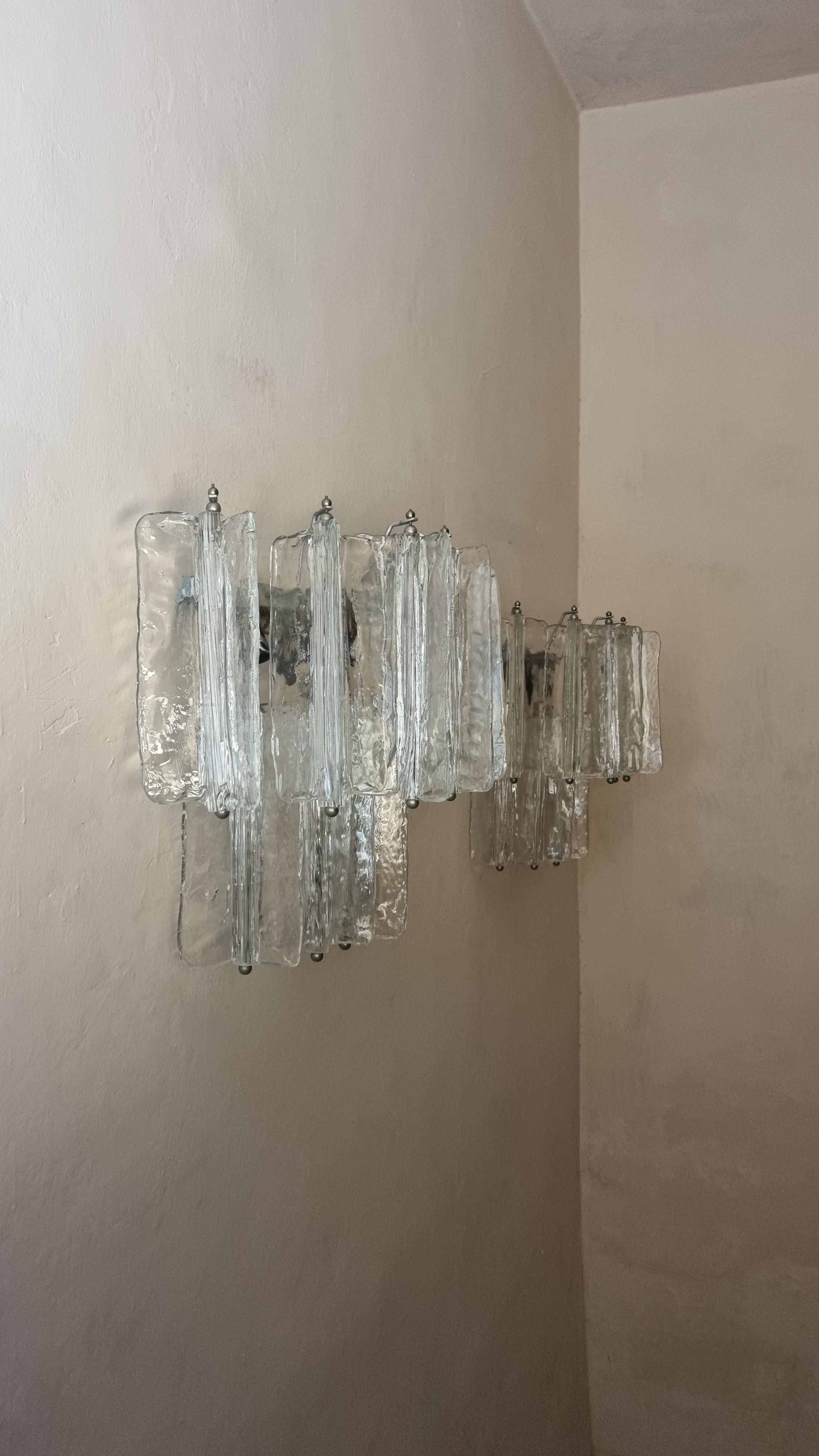 Italian Large Elica wall sconces designed by Toni Zuccheri for Venini 1965 For Sale