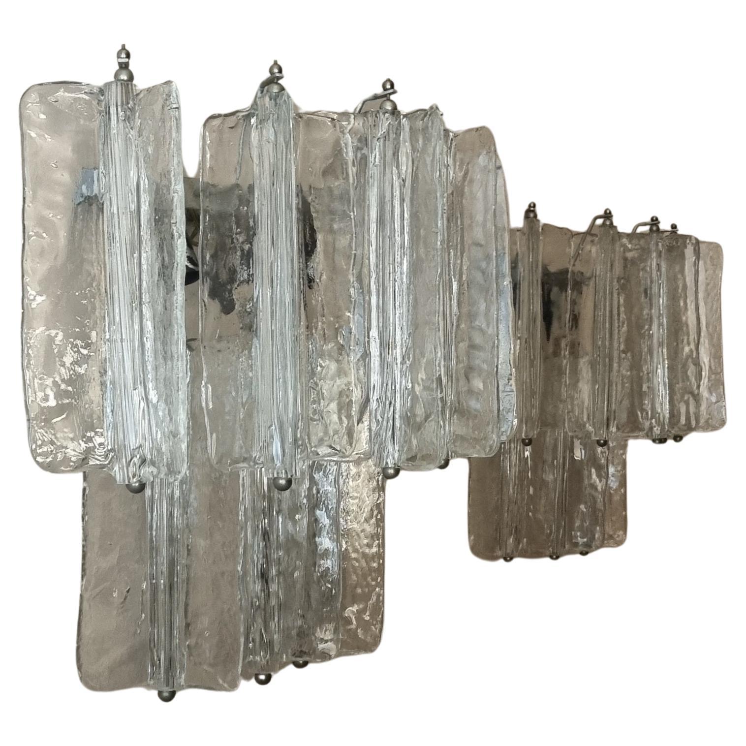 Large Elica wall sconces designed by Toni Zuccheri for Venini 1965