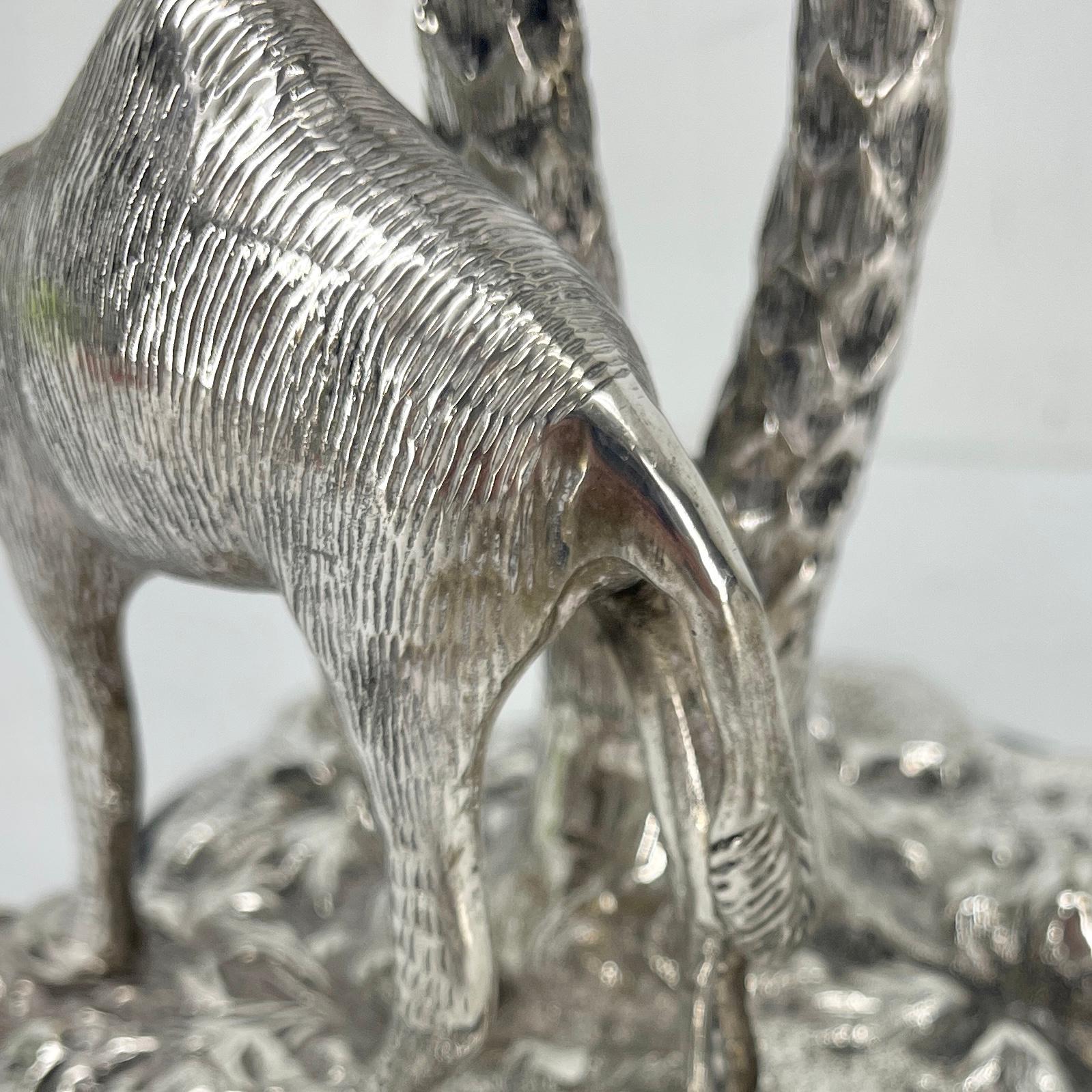 Large Elkington Epergne Centerpiece With Camel, Palm Tree and Glass Bowl 7