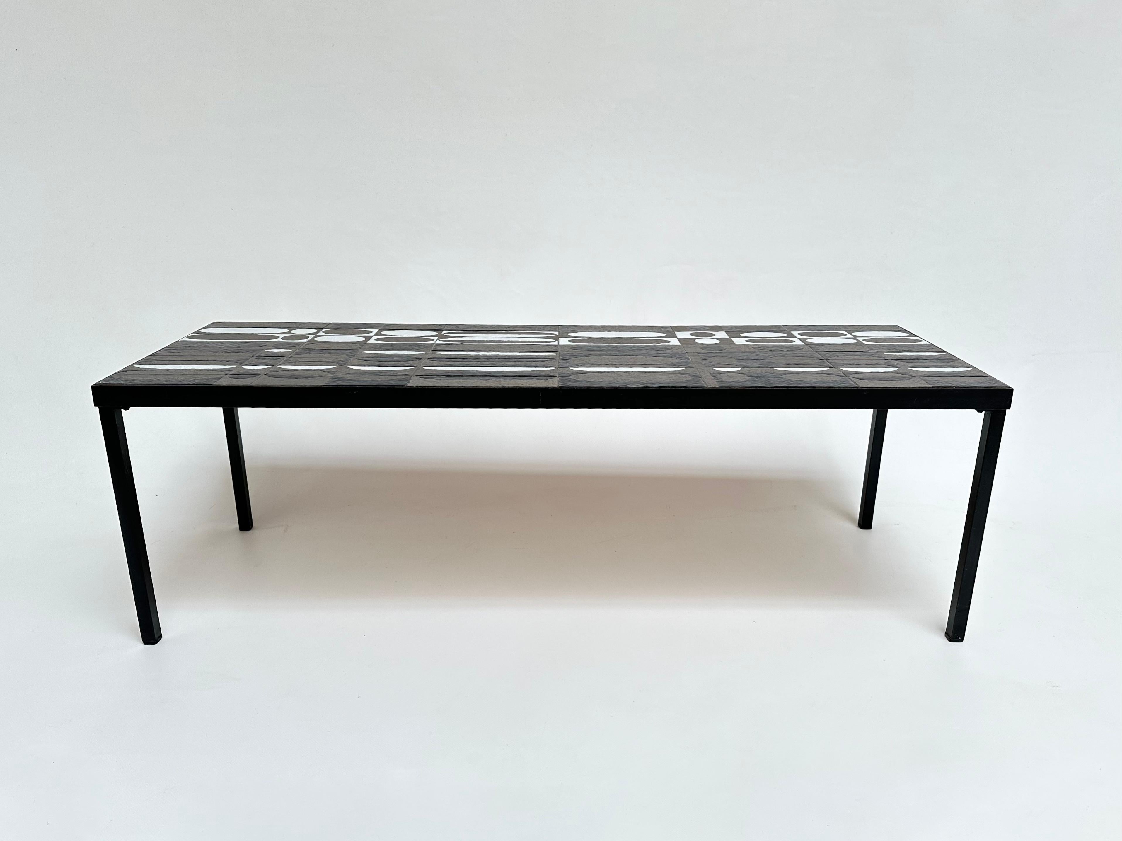 Grande table basse Ellipses, Roger Capron, Vallauris, vers 1960 en vente 2