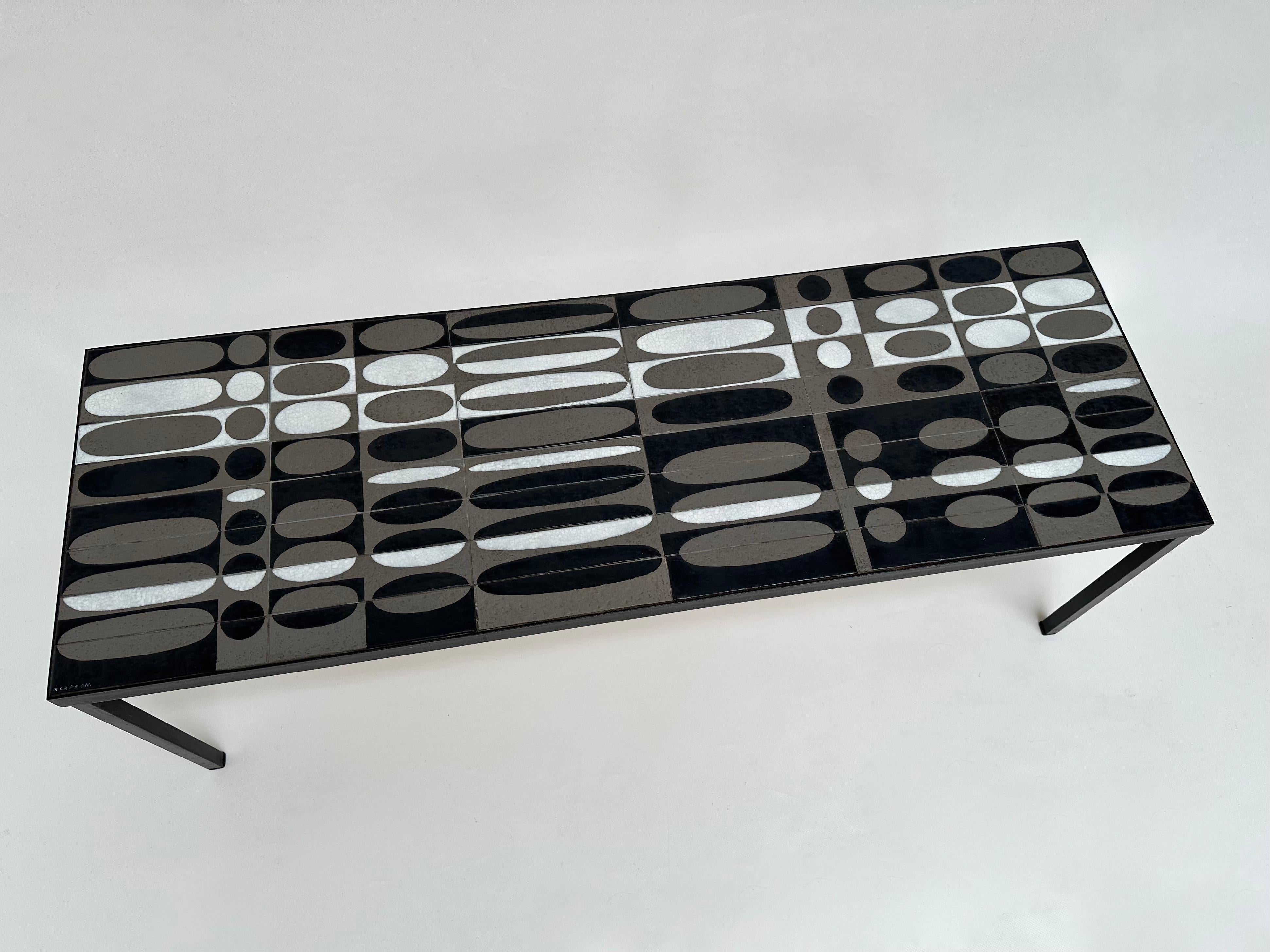 Grande table basse Ellipses, Roger Capron, Vallauris, vers 1960 en vente 3