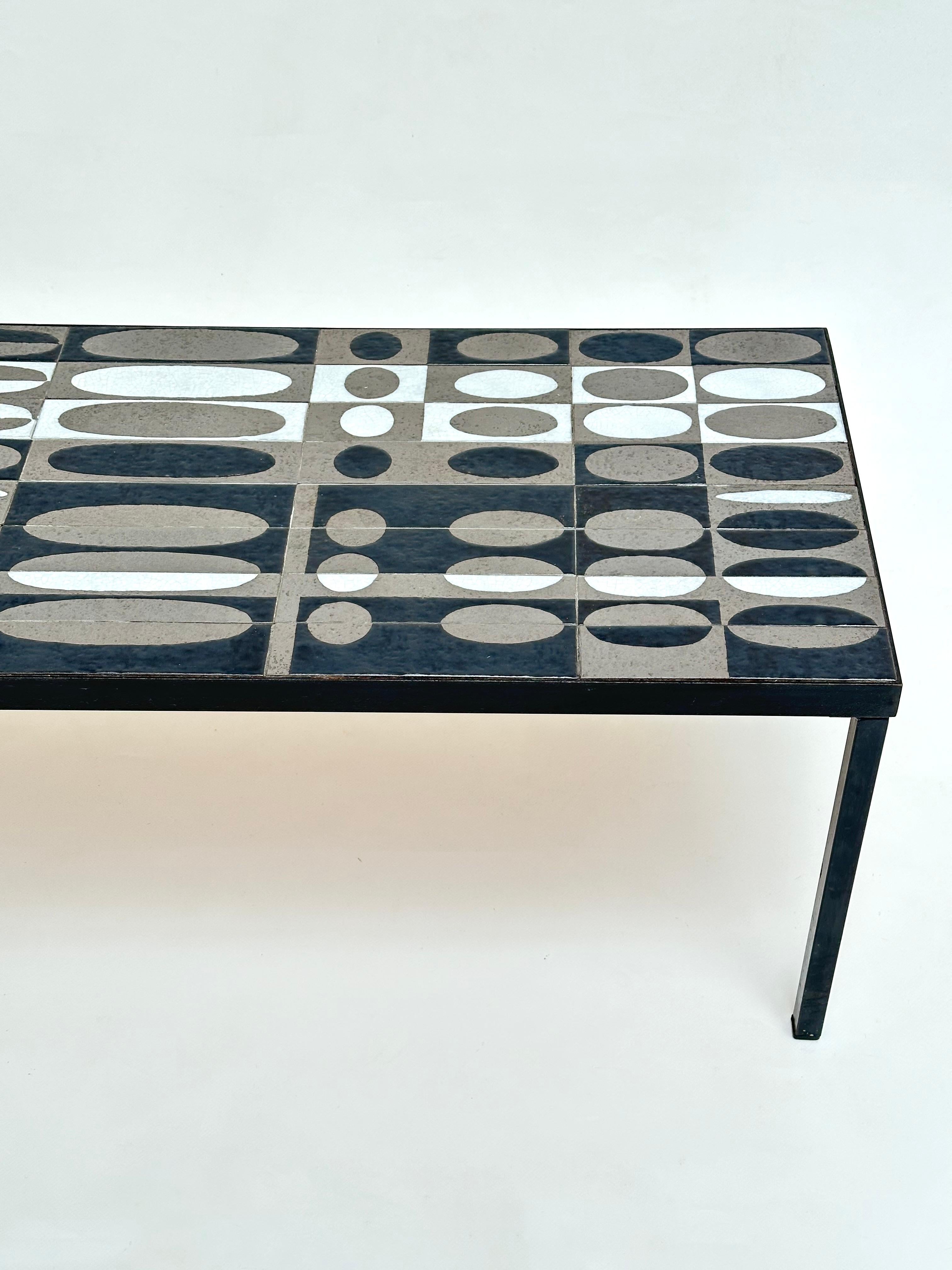 Grande table basse Ellipses, Roger Capron, Vallauris, vers 1960 en vente 6