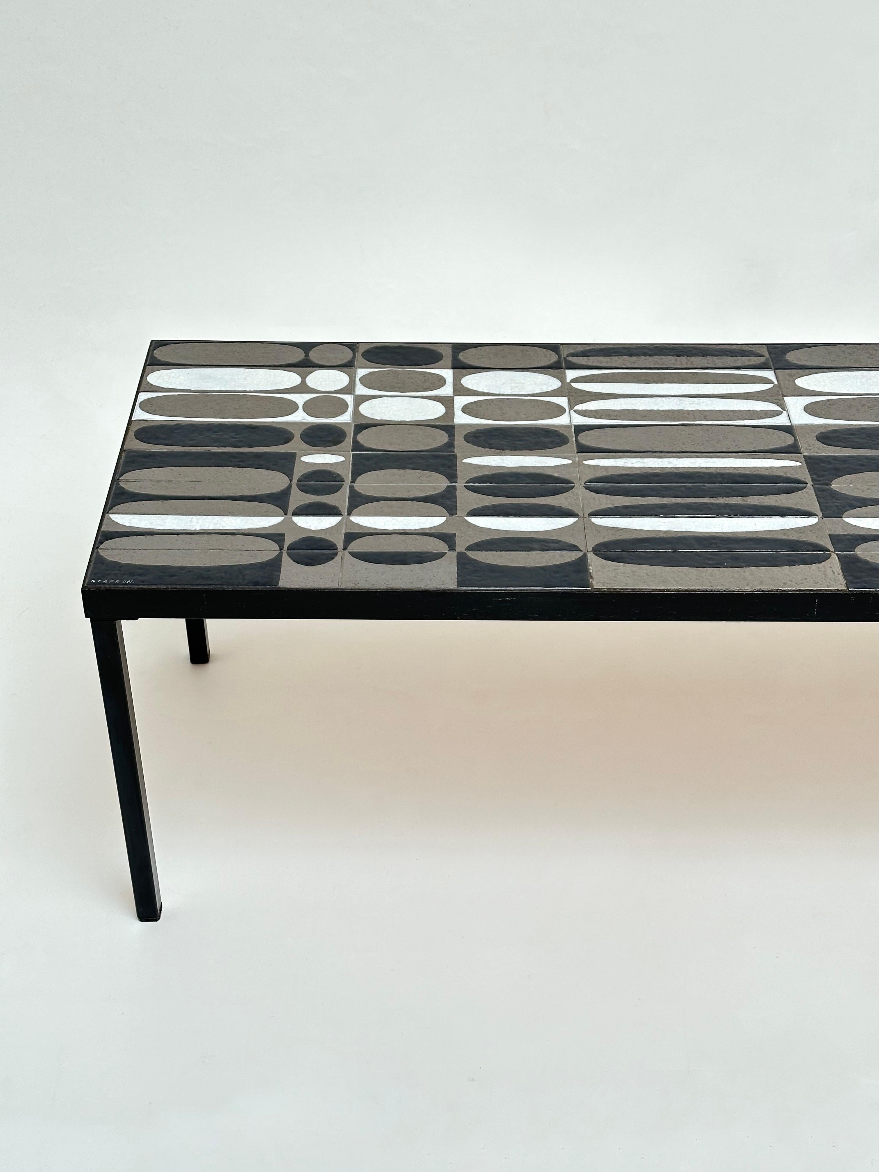 Mid-Century Modern Grande table basse Ellipses, Roger Capron, Vallauris, vers 1960 en vente