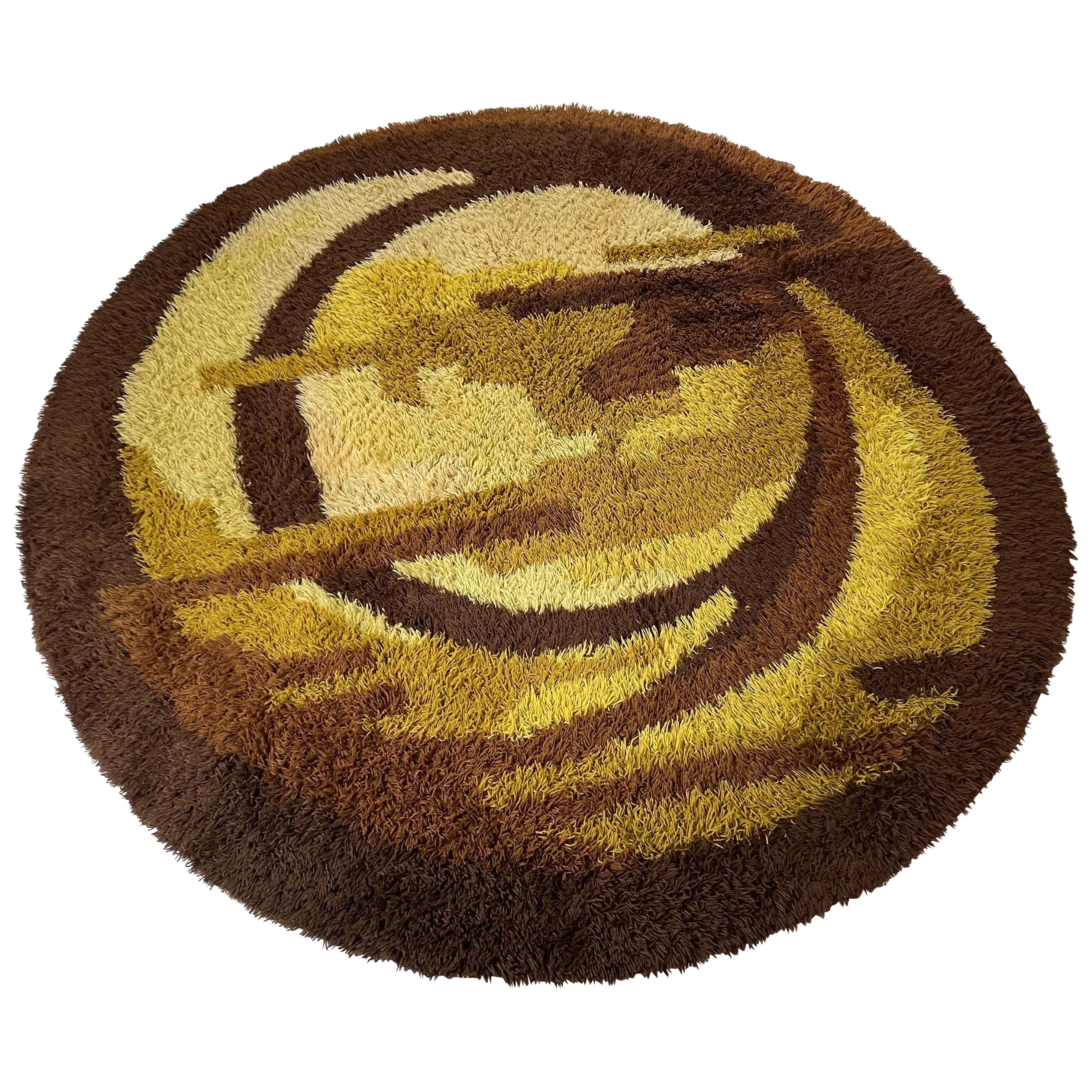 Midcentury Ege Rya Scandinavian Abstract Rug / Carpet, 1970s For Sale