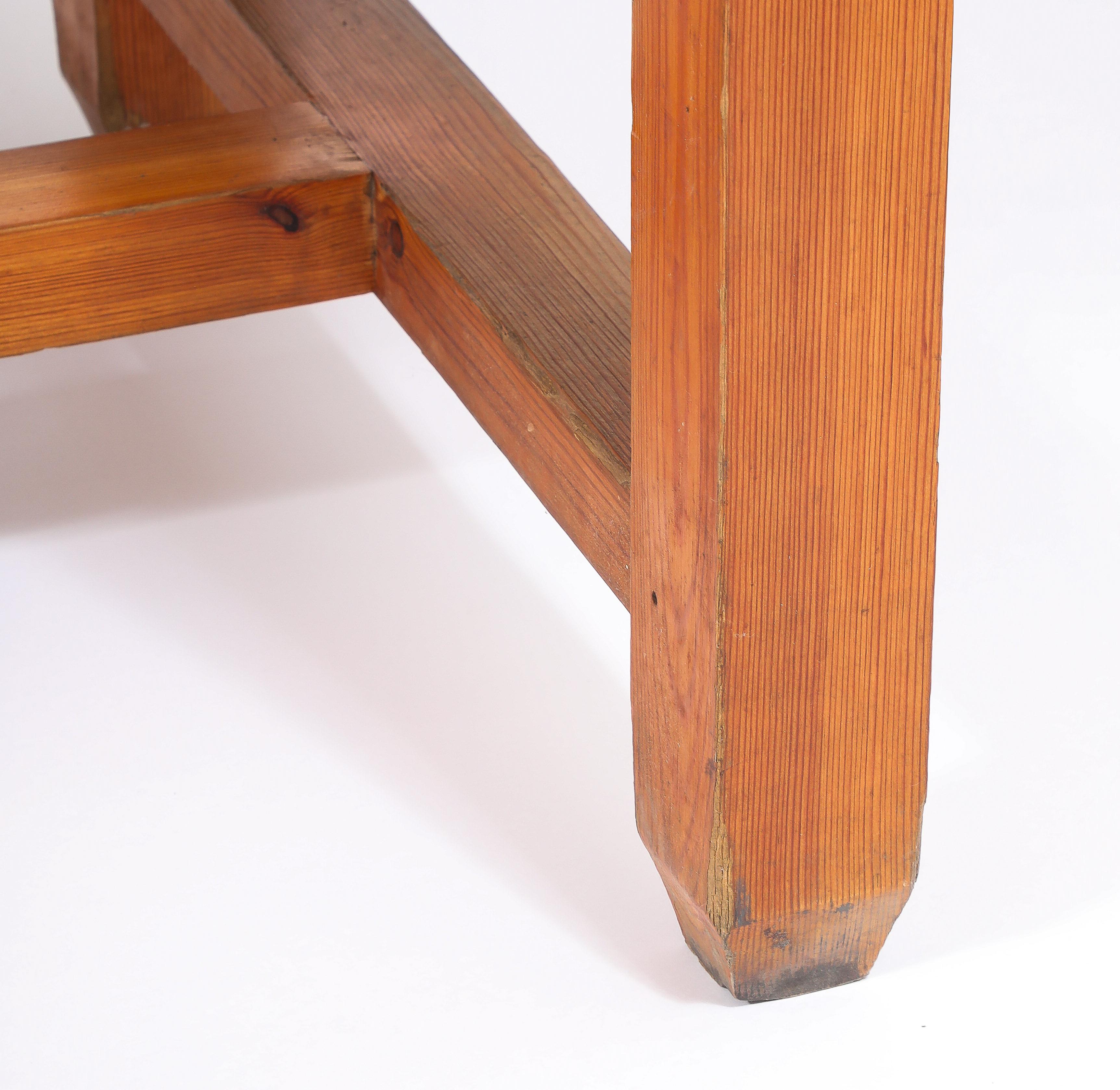 Large Elm and La Borne Tile Table, France 1950's For Sale 5