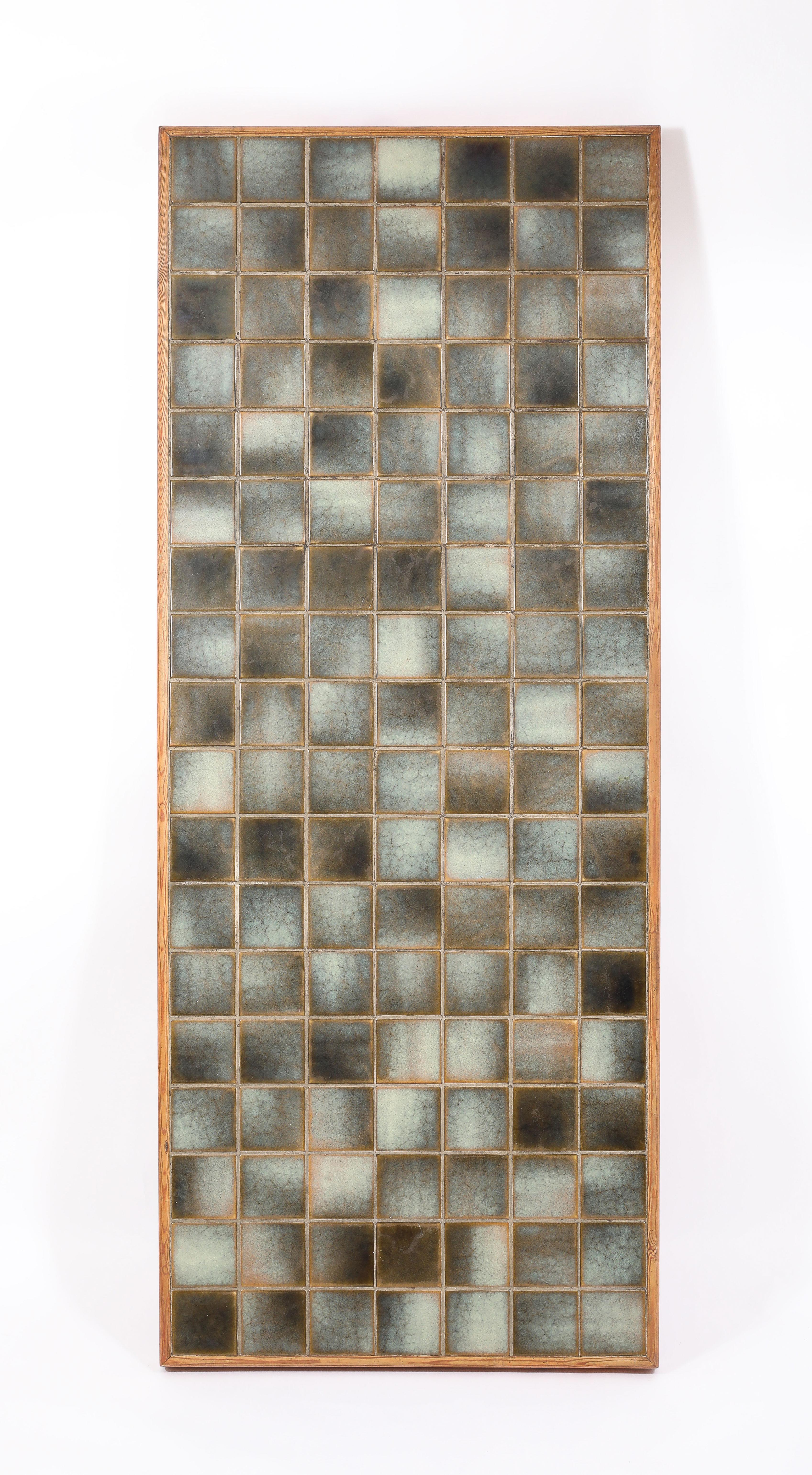Large Elm and La Borne Tile Table, France 1950's For Sale 7