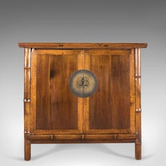 Large Elm Cabinet, Oriental Taste, Late 20th Century Chinese Cupboard