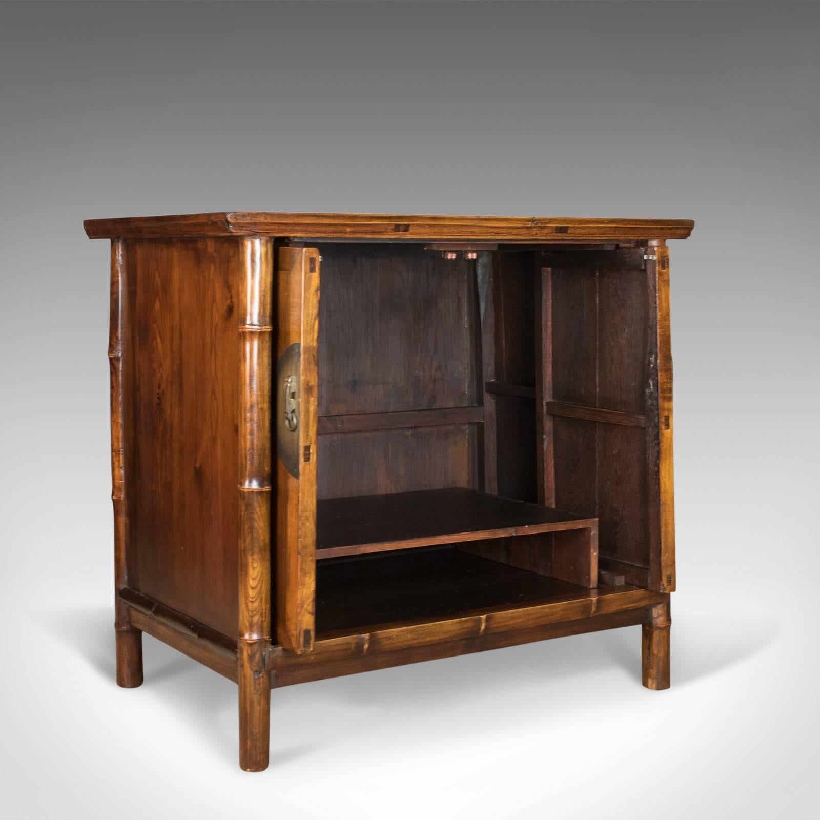 Large Elm Cabinet, Oriental Taste, Late 20th Century Chinese Cupboard In Good Condition In Hele, Devon, GB