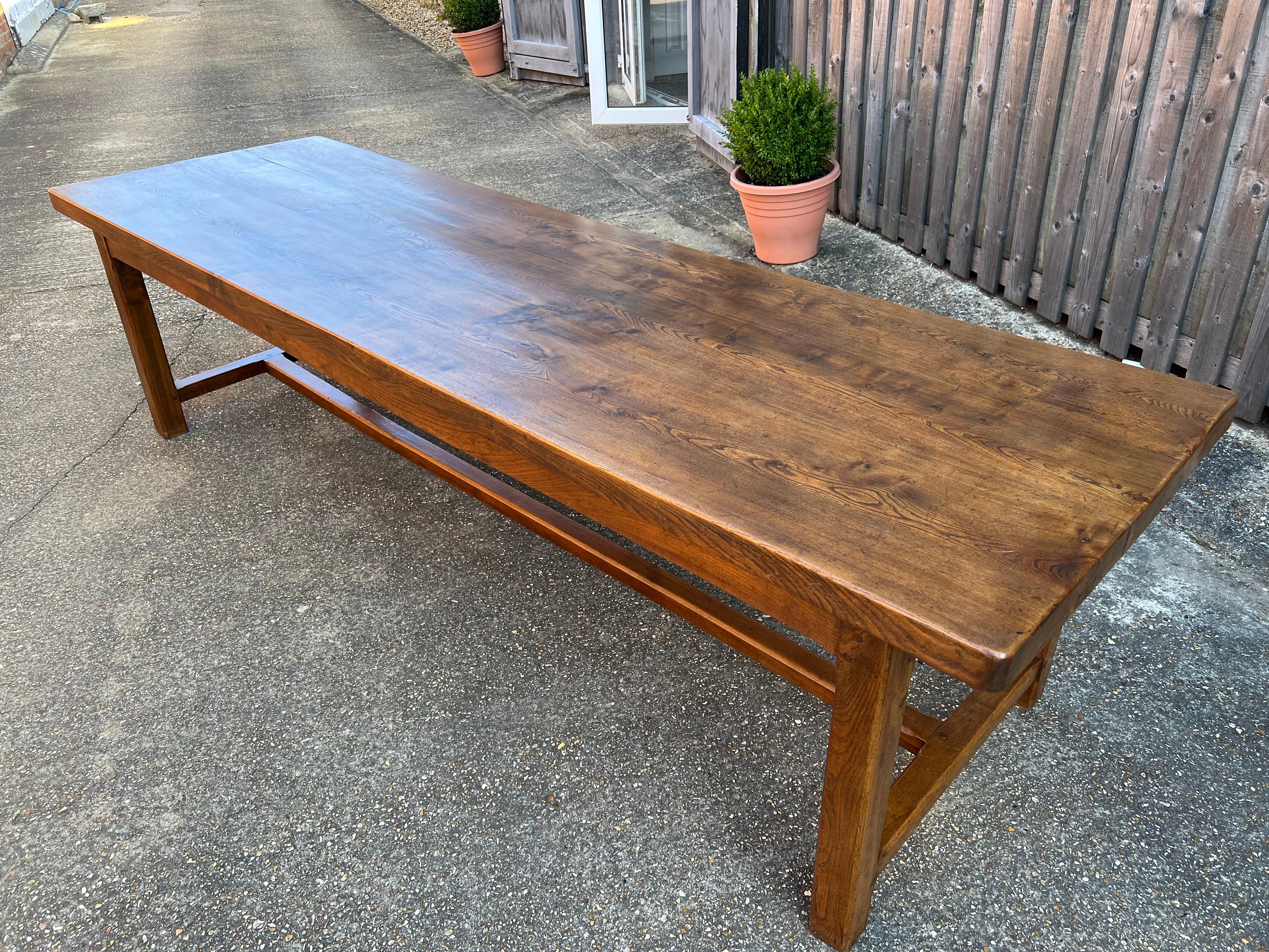 Hand-Crafted Large Elm Farmhouse Table