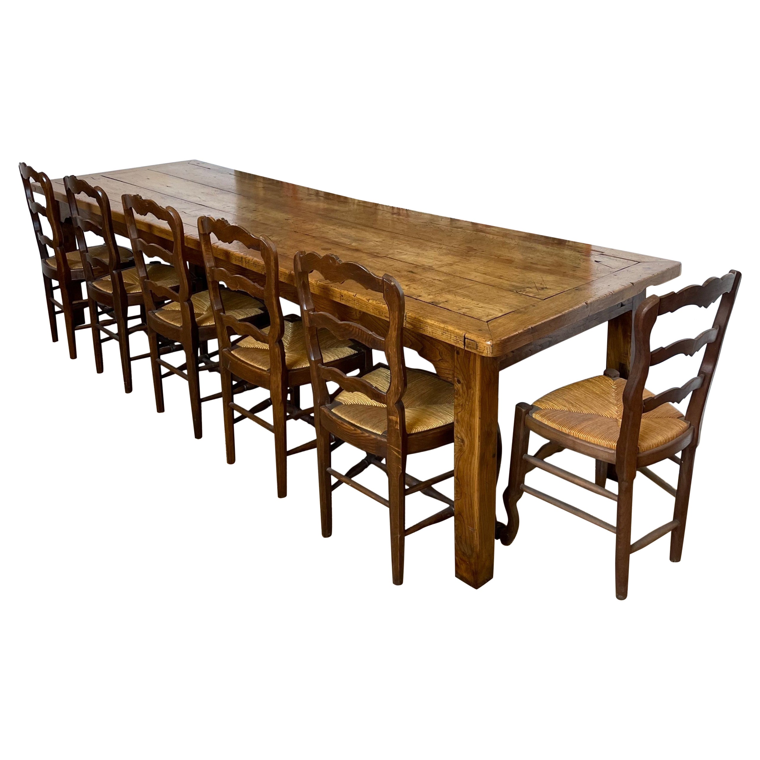 Large elm farmhouse table , French circa 3.18