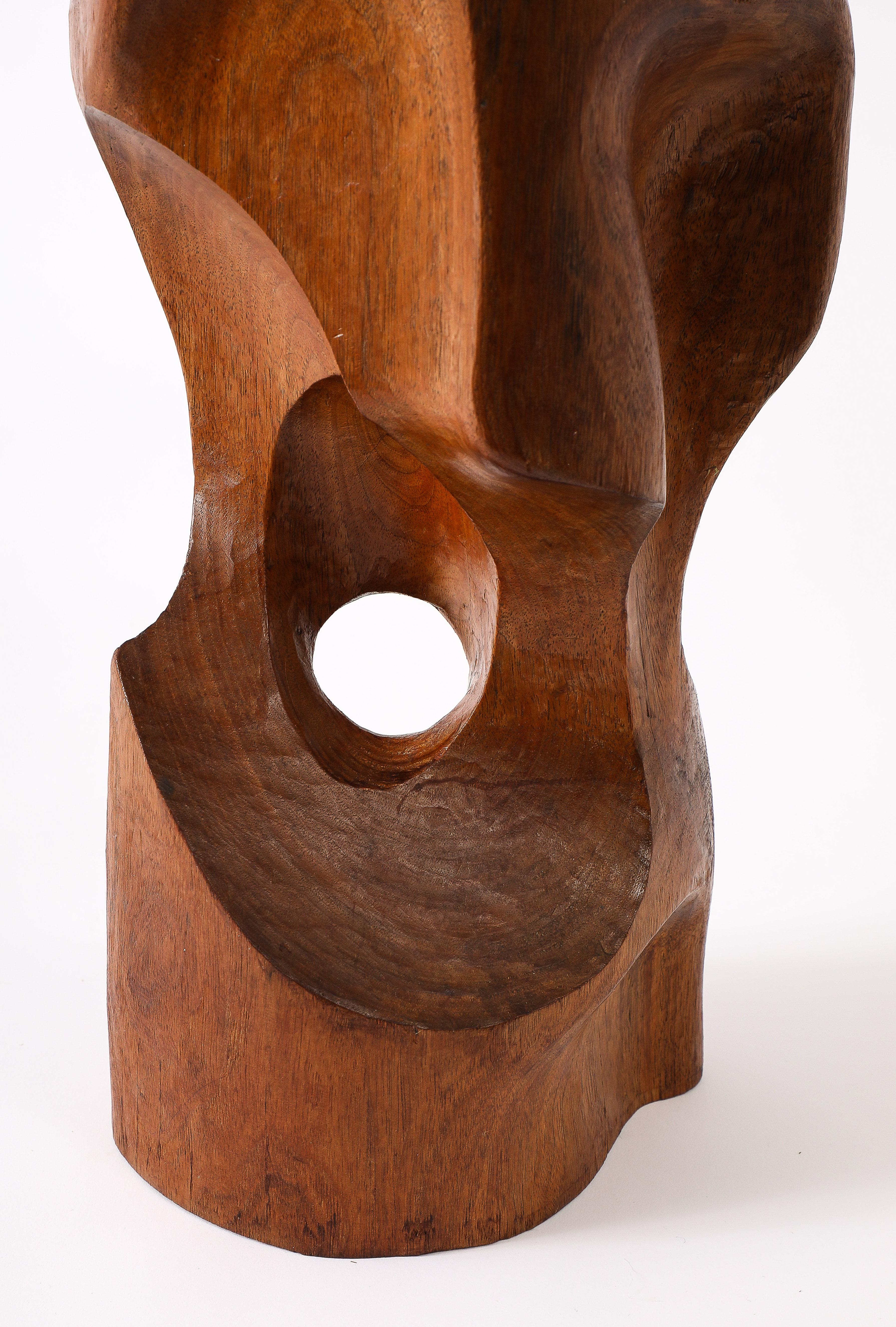 Grande sculpture en orme à la manière d'Alexandre Noll, France, années 1950 en vente 3