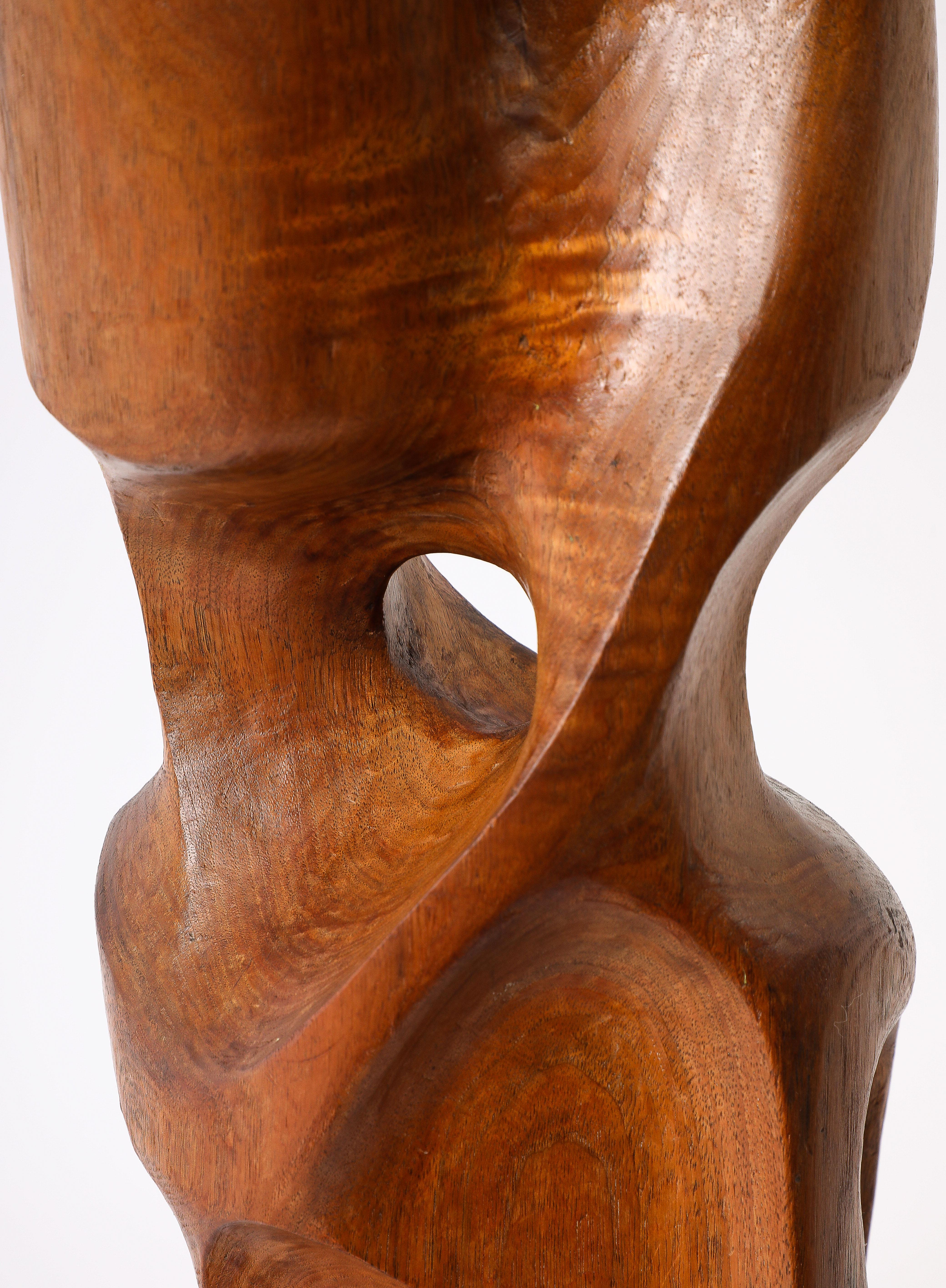 Grande sculpture en orme à la manière d'Alexandre Noll, France, années 1950 en vente 4