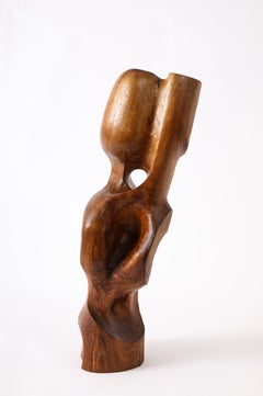 Large Elm Sculpture In the Manner of Alexandre Noll, France 1950's