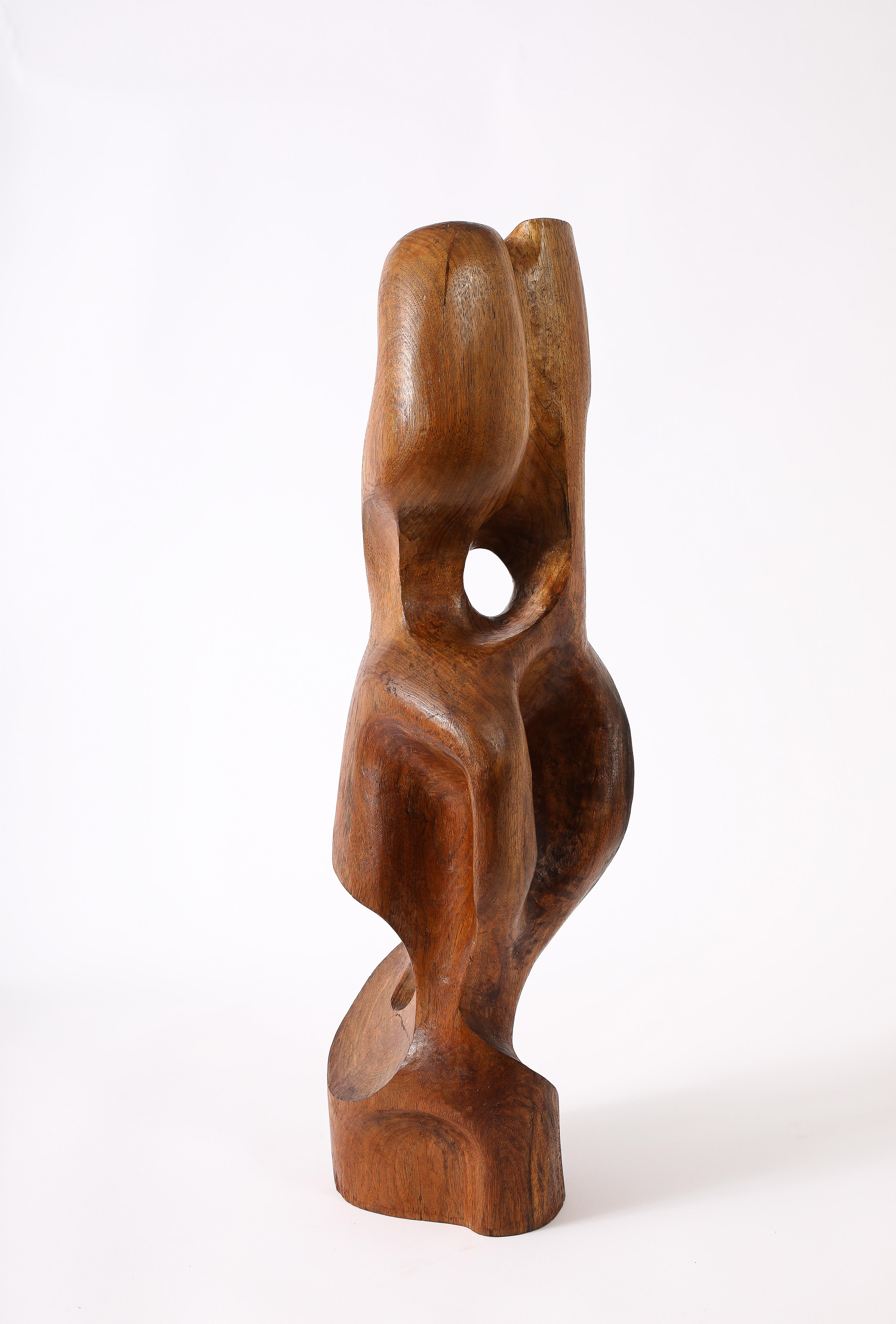 Mid-Century Modern Grande sculpture en orme à la manière d'Alexandre Noll, France, années 1950 en vente
