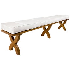Large Elmwood Bench, circa 1940, France