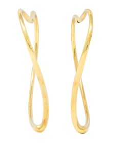 Large Elsa Peretti Tiffany & Co. 18 Karat Gold Open Heart Hoop Earrings