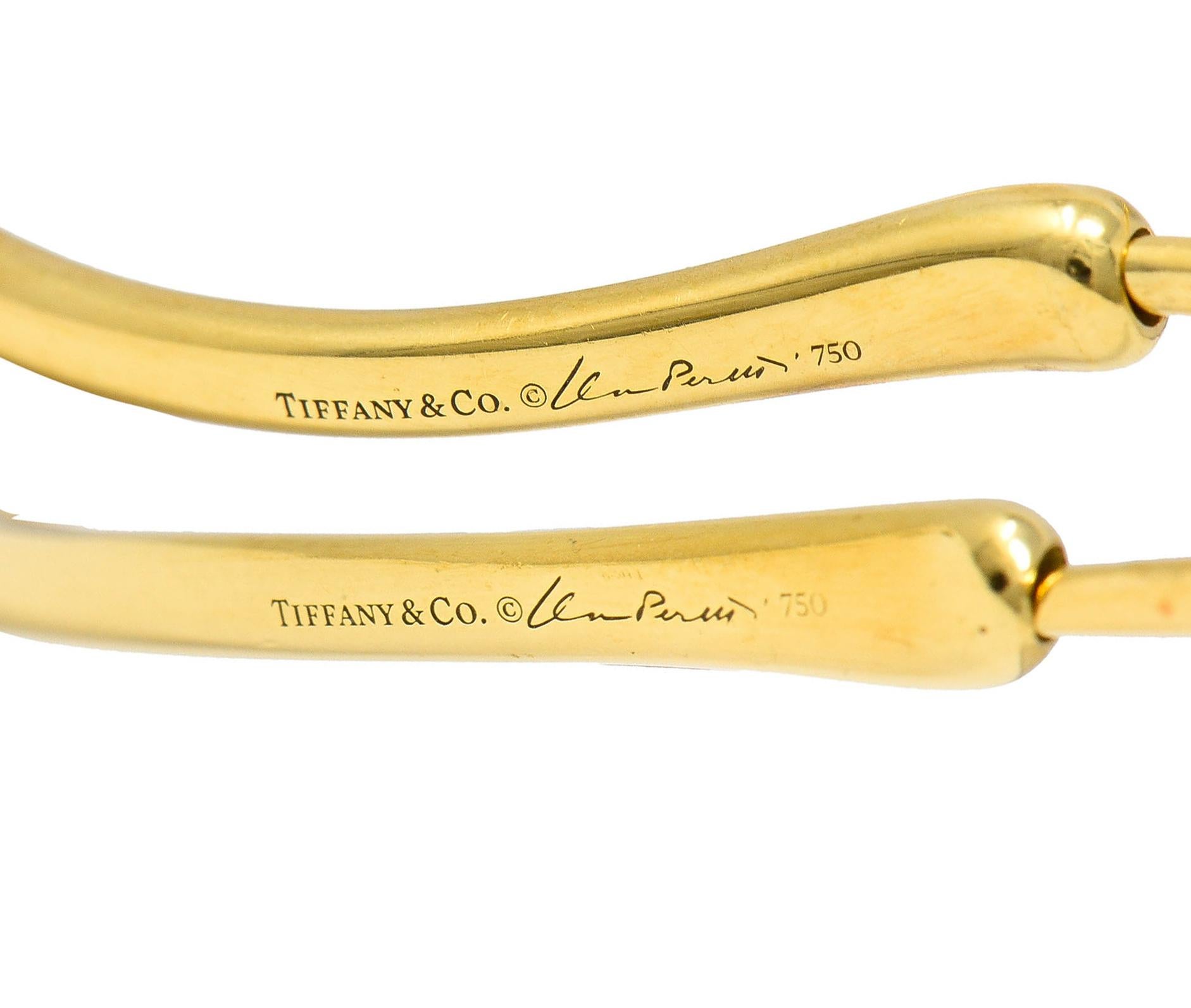 Contemporary Large Elsa Peretti Tiffany & Co. 18 Karat Gold Open Heart Hoop Earrings