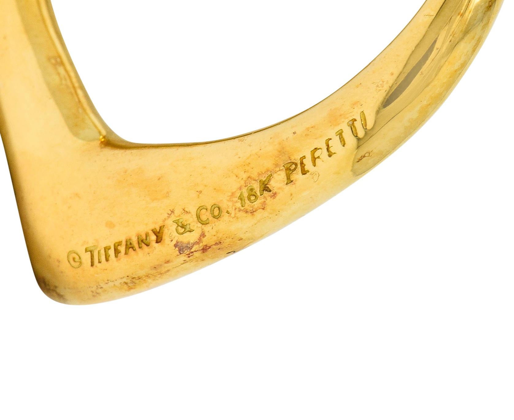 Large Elsa Peretti Tiffany & Co. 18 Karat Gold Open Heart Pendant Necklace 3