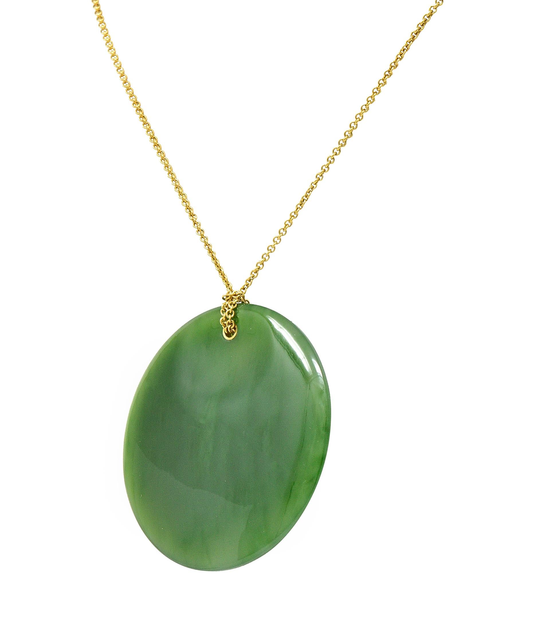 tiffany jade bean necklace