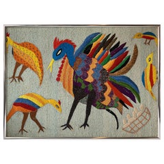 Large Embroidered Turkey Wall Hanging