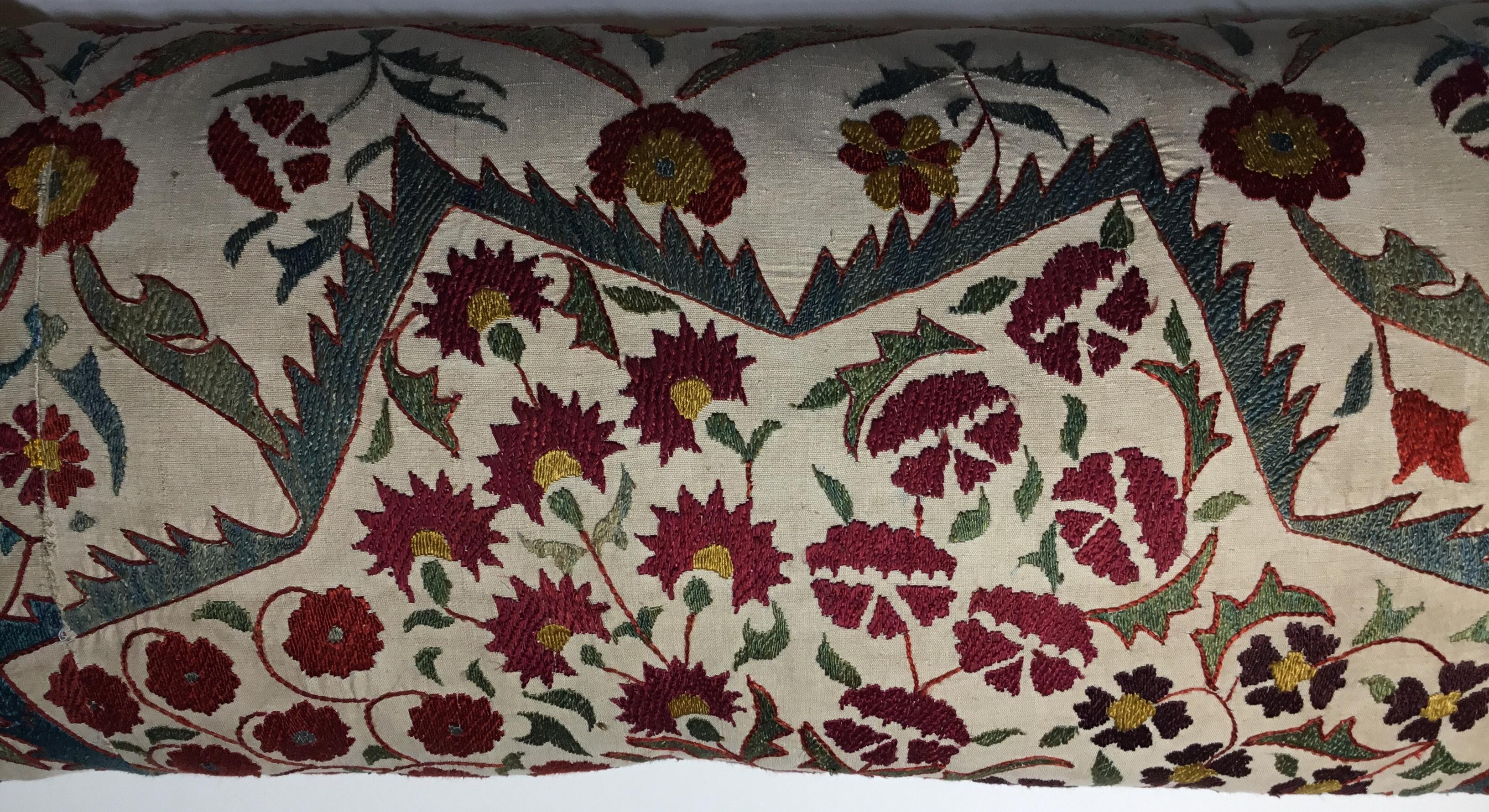 20th Century Large Embroidery Suzani Pillow