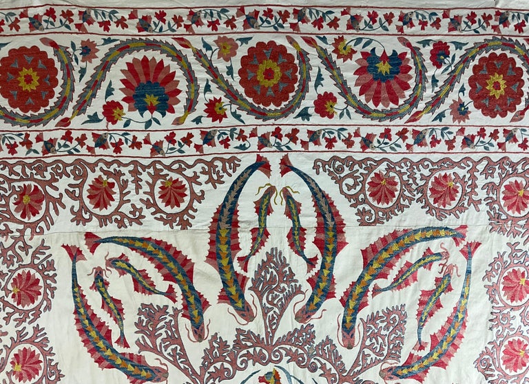 20th Century Large Embroidery Suzani Textile