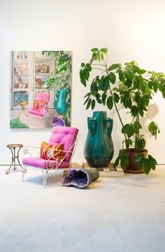 Large Emerald Green Glazed Ceramic Jardinière