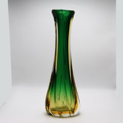 Large Emerald Murano Glass Vase, C. 1960