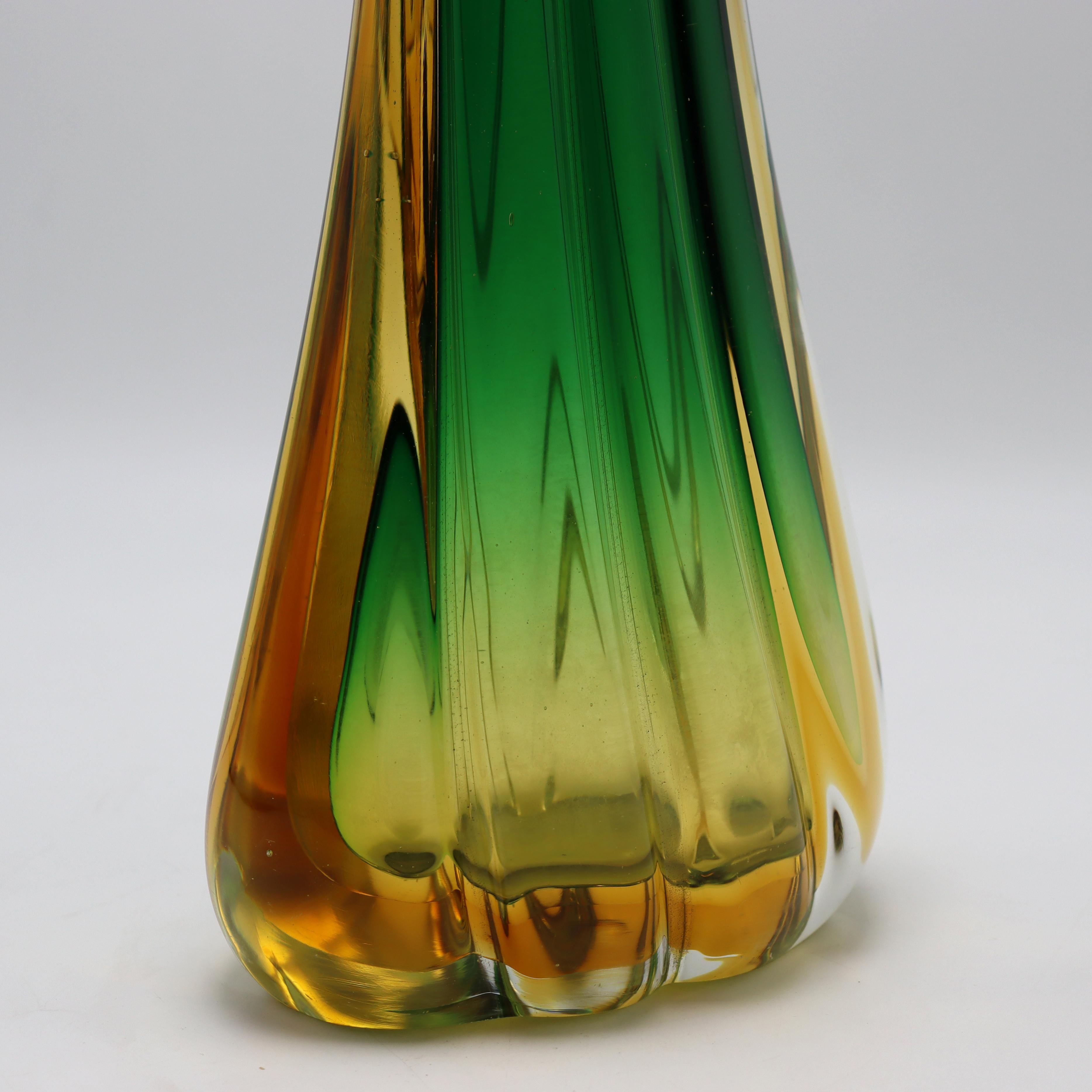 Large Emerald Murano Glass Vase, C. 1960 1