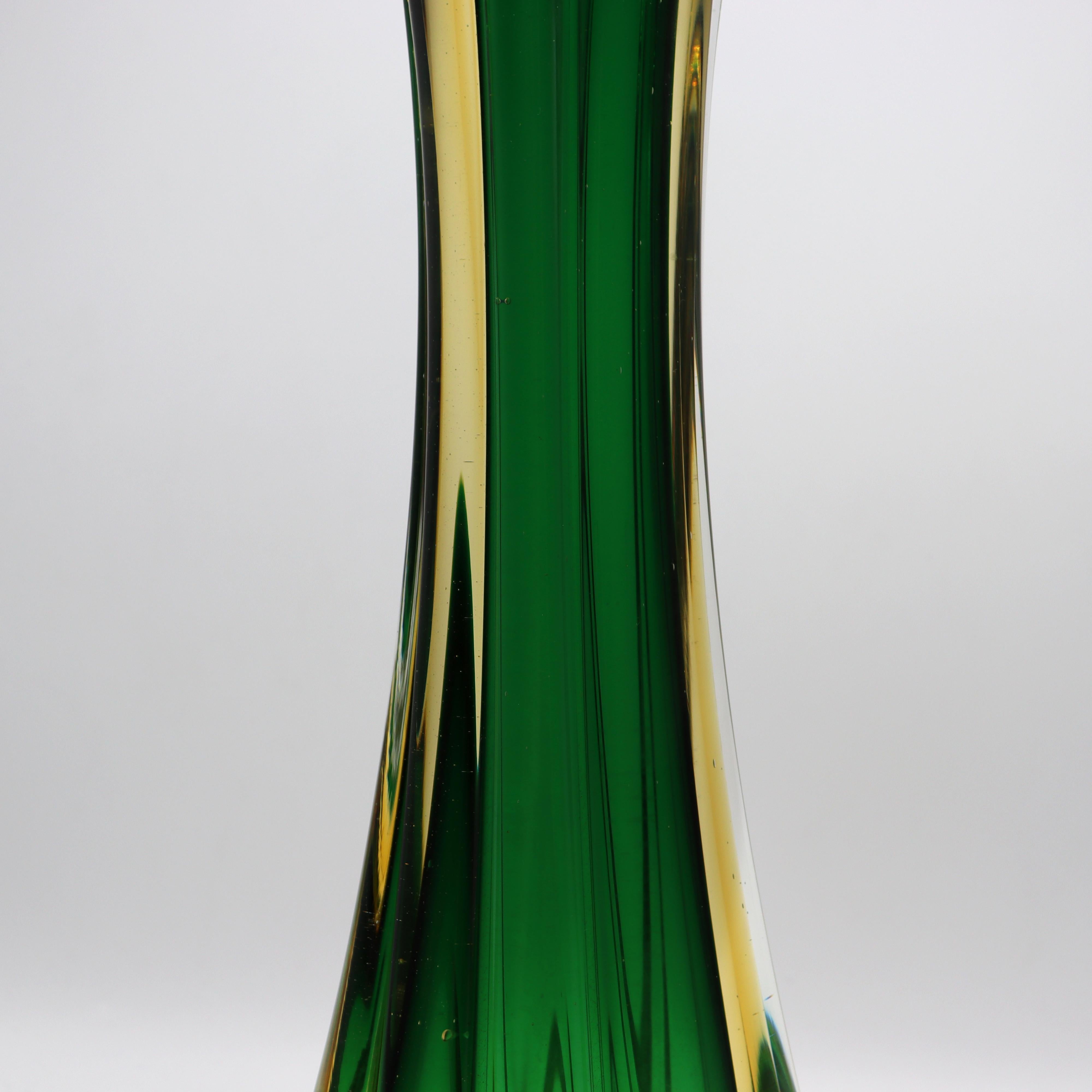 Large Emerald Murano Glass Vase, C. 1960 2