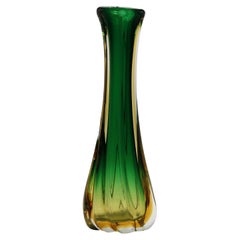 Large Emerald Murano Glass Vase, C. 1960