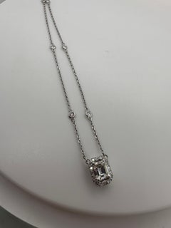 Large Emerald pendant necklace 14KT gold