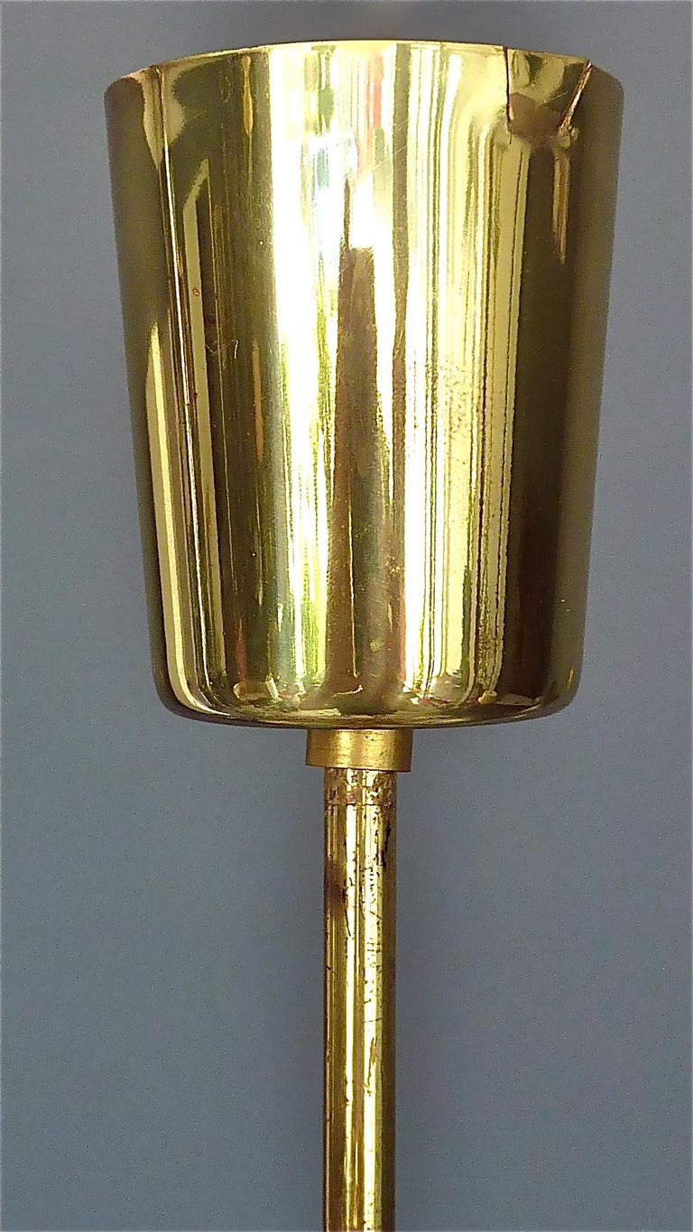 Large Emil Stejnar Dandelion Chandelier White Brass Crystal Glass