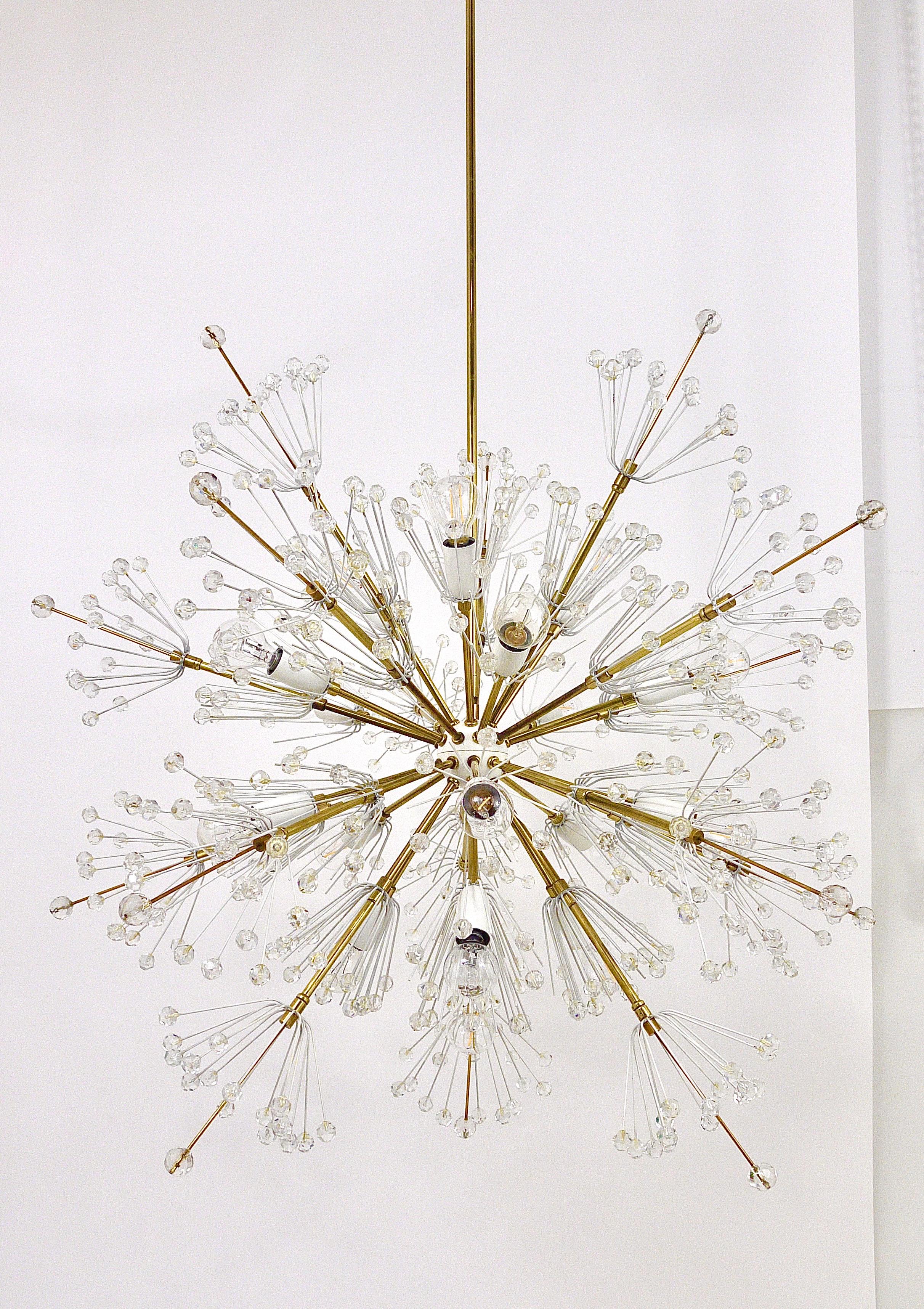 Large Emil Stejnar Midcentury Sputnik Brass Chandelier by Rupert Nikoll, Austria For Sale 9