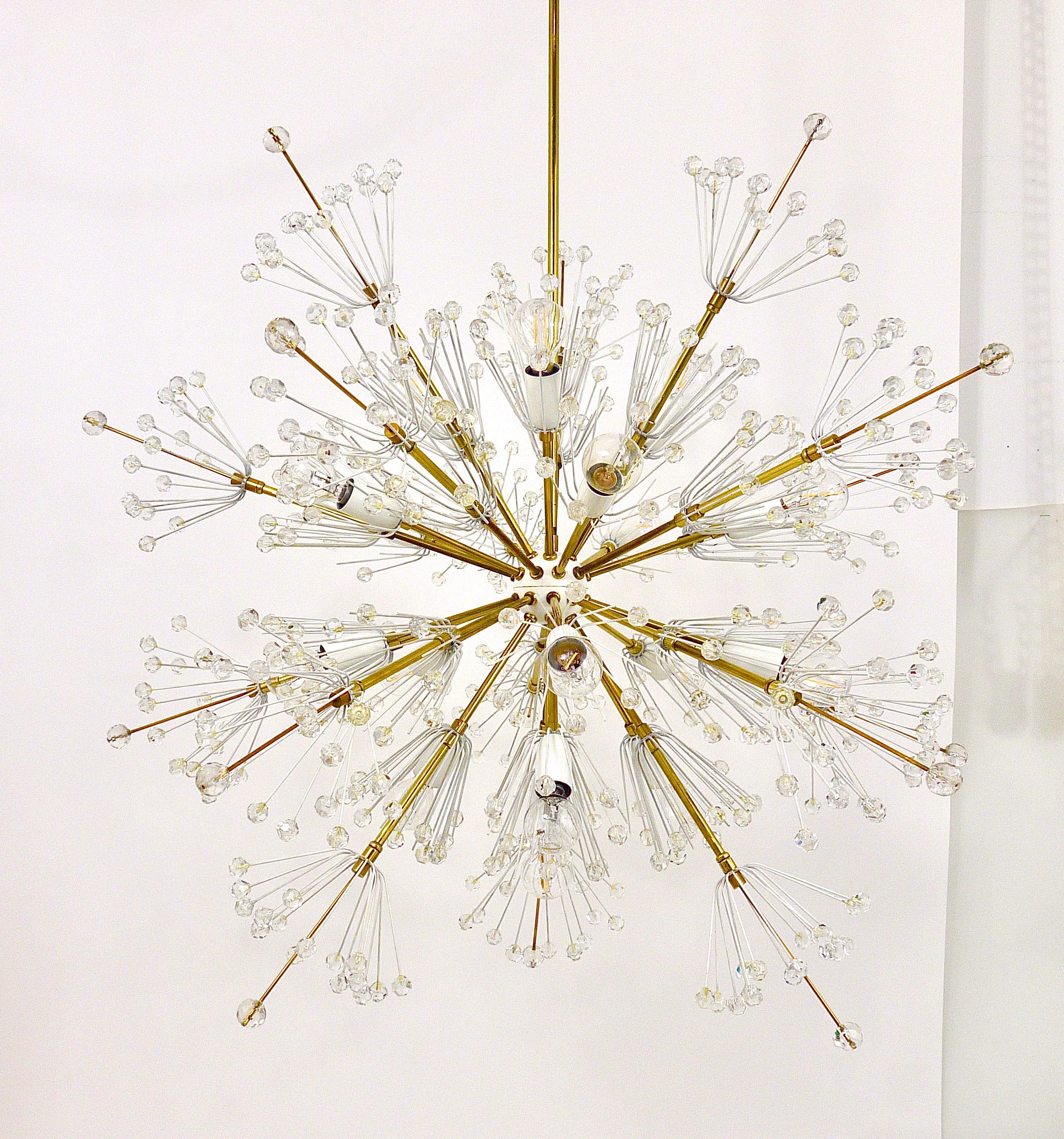 X-Large Emil Stejnar Midcentury Sputnik Brass Chandelier Rupert Nikoll, Austria For Sale 10