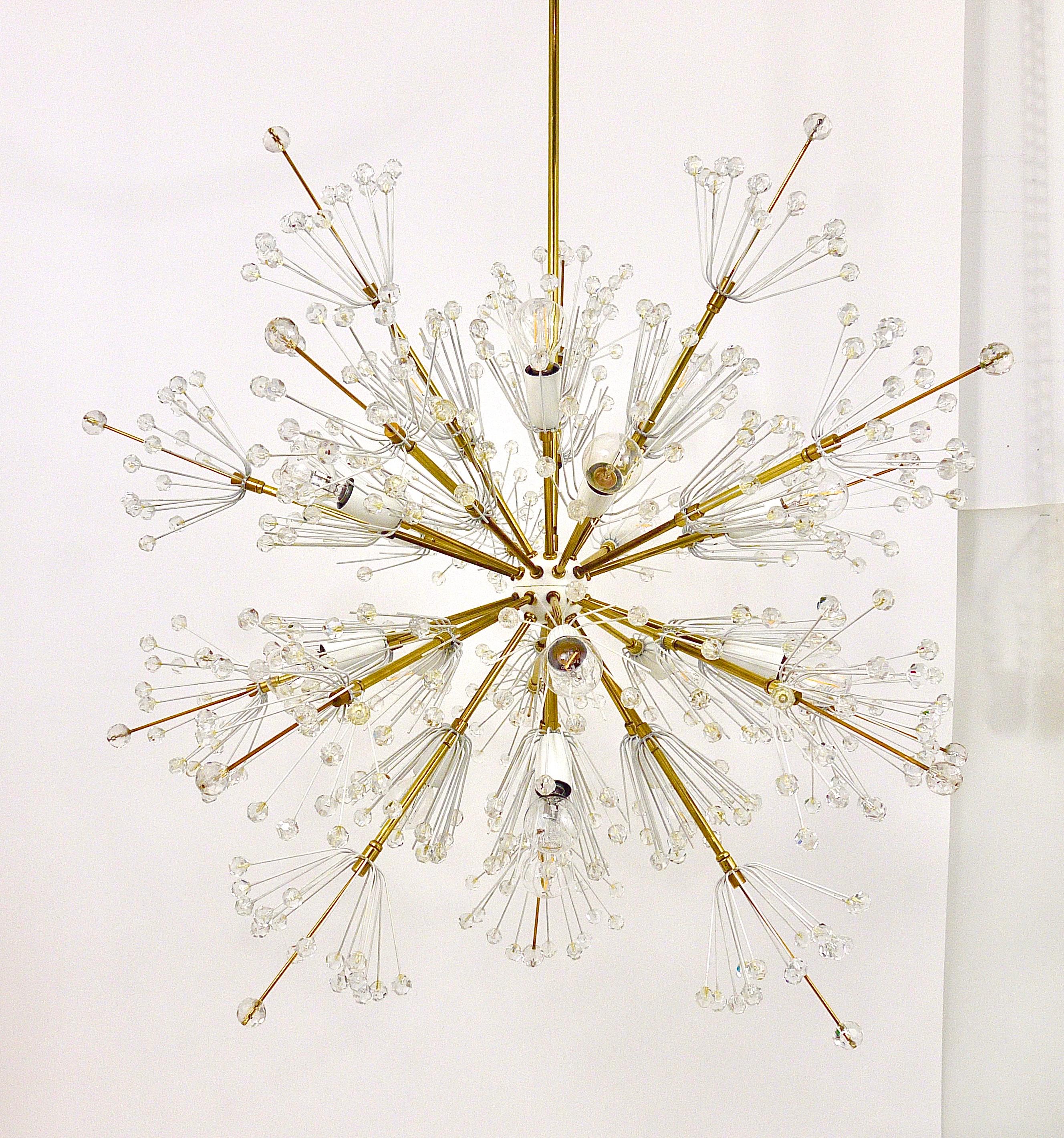 Large Emil Stejnar Midcentury Sputnik Brass Chandelier by Rupert Nikoll, Austria For Sale 10